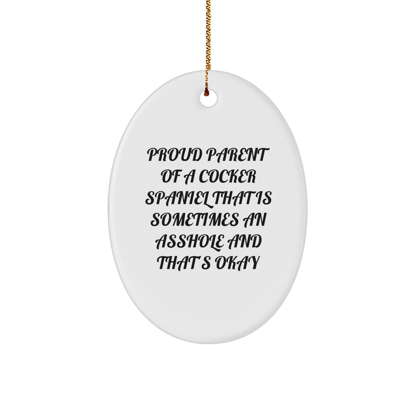 Cocker Spaniel Dog Oval Ornament Funny Christmas Unique Gift for Friends Family, Gifts from Mom Dad Men, Gifts for Cocker Spaniel Dog Lovers - Image 1