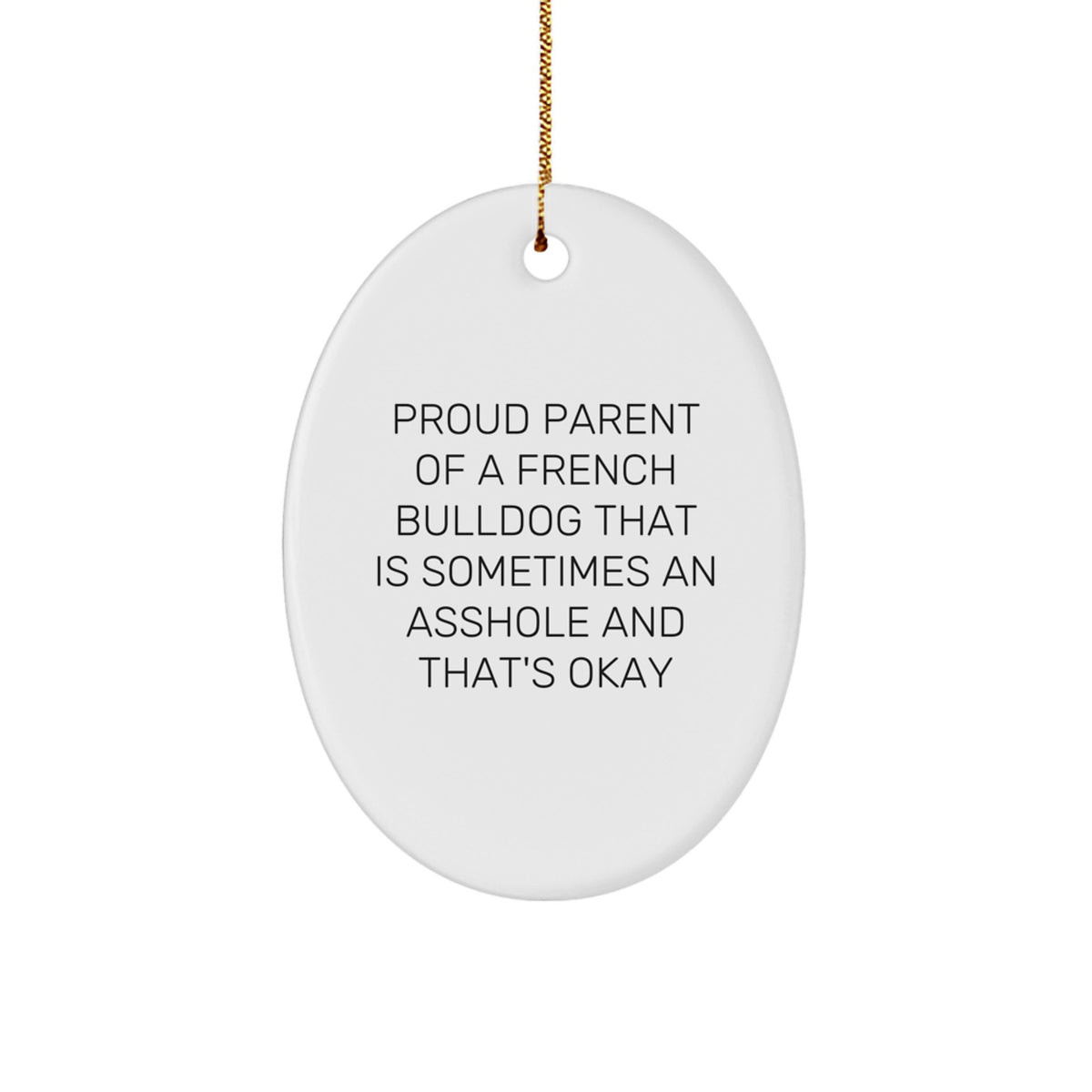 Quirky French Bulldog Christmas Ornament Novelty for Friends Gift - Image 1