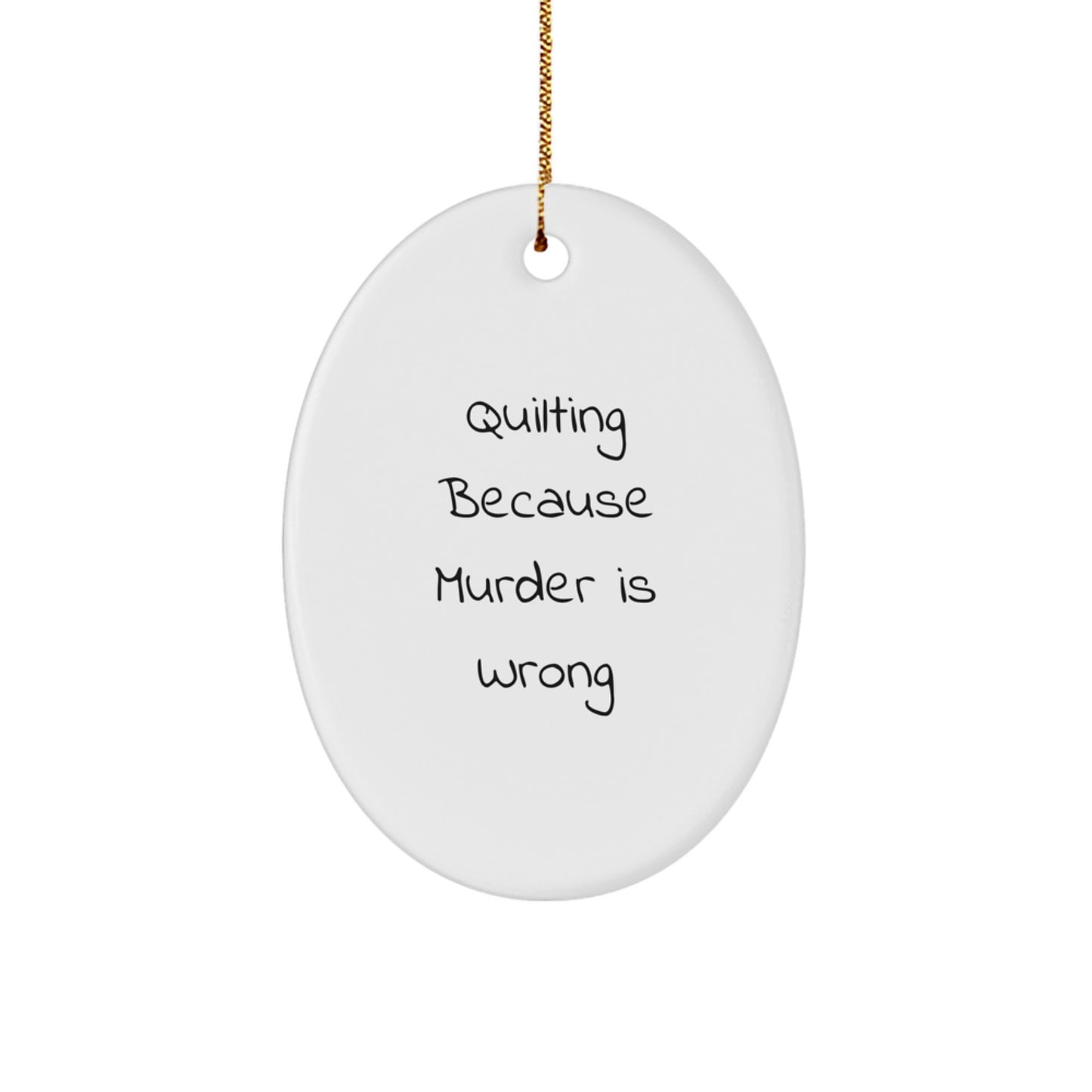 Quilting Lover Gifts from Friends - Oval Ornament Quilting Christmas Decor - Image 1