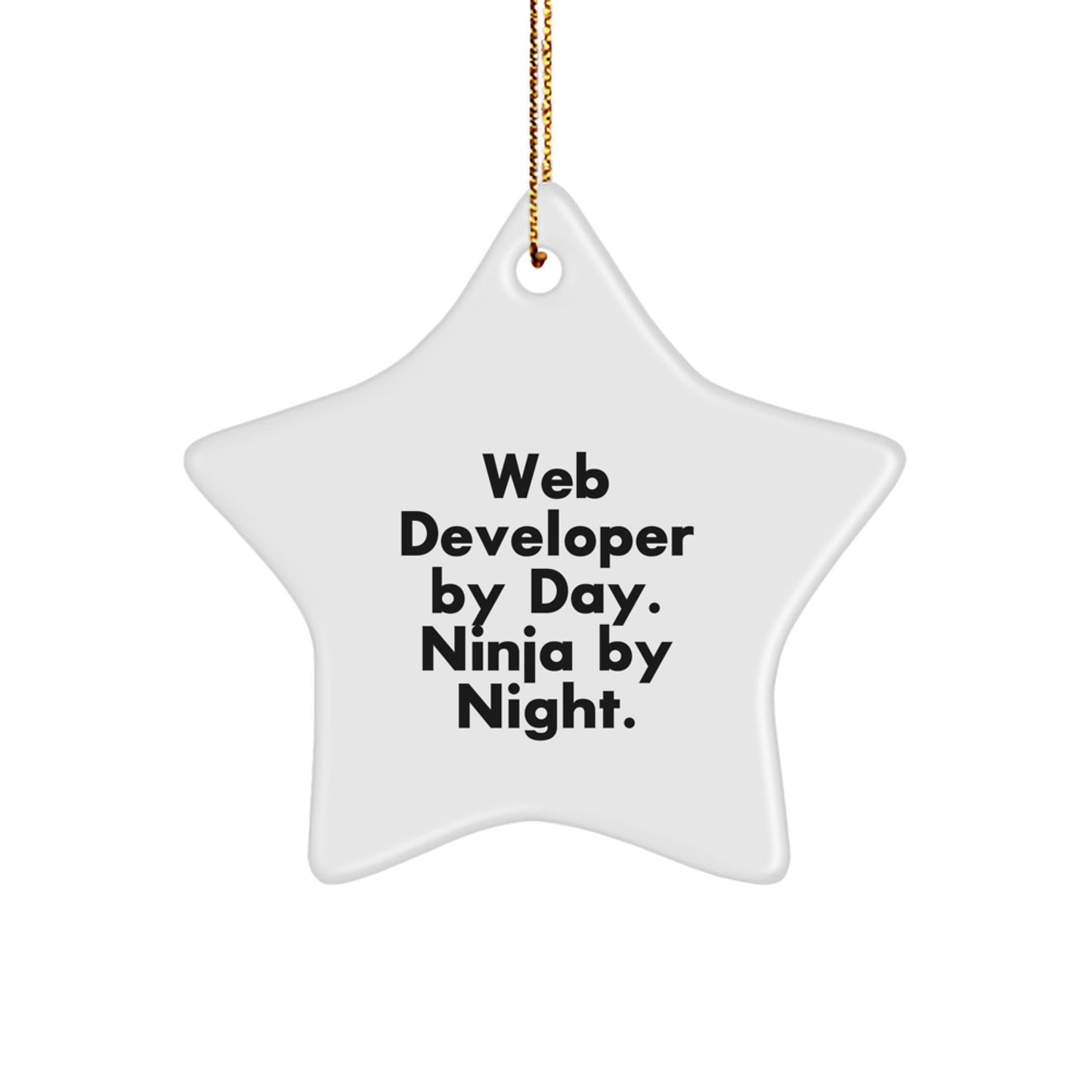 Unique Web Developer Gifts by Friends for Web Developers, Web Developer Star Ornament, Ninja by Night Funny Christmas Decorations - Image 1