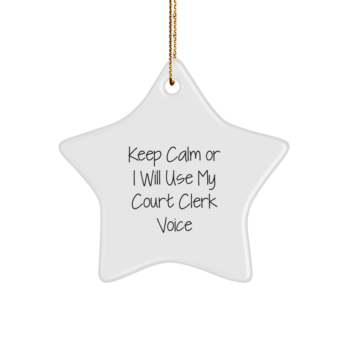 Christmas Gift for Her Court Clerk Star Ornament Present - Image 1