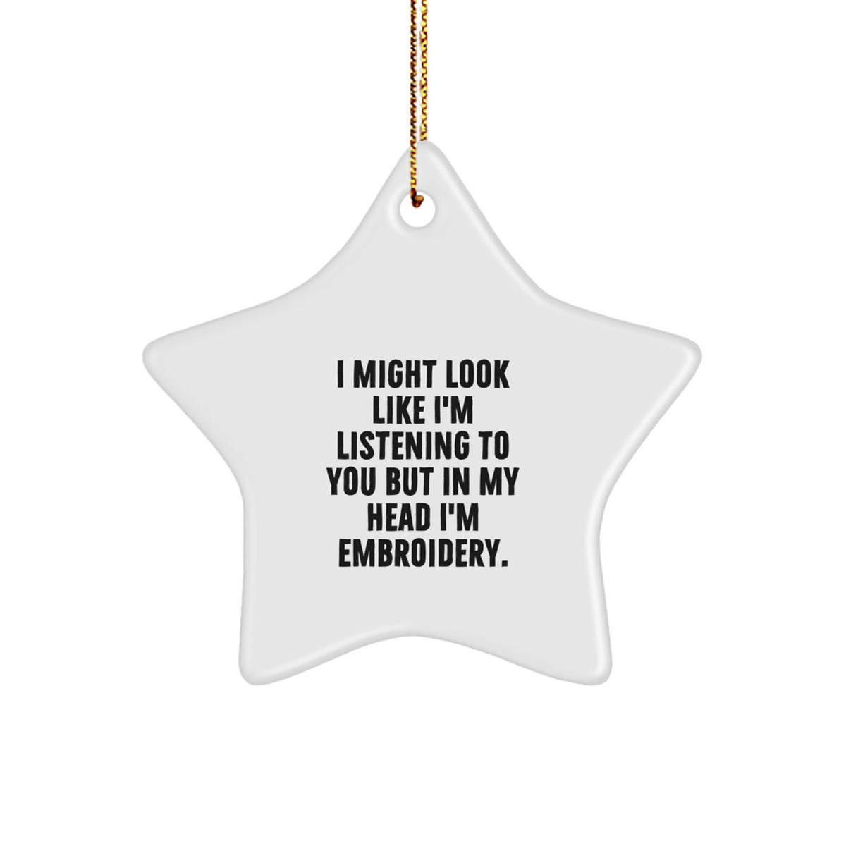 Playful Embroidery Star Ornament for Friends Novelty Christmas Unique Gift - Image 1