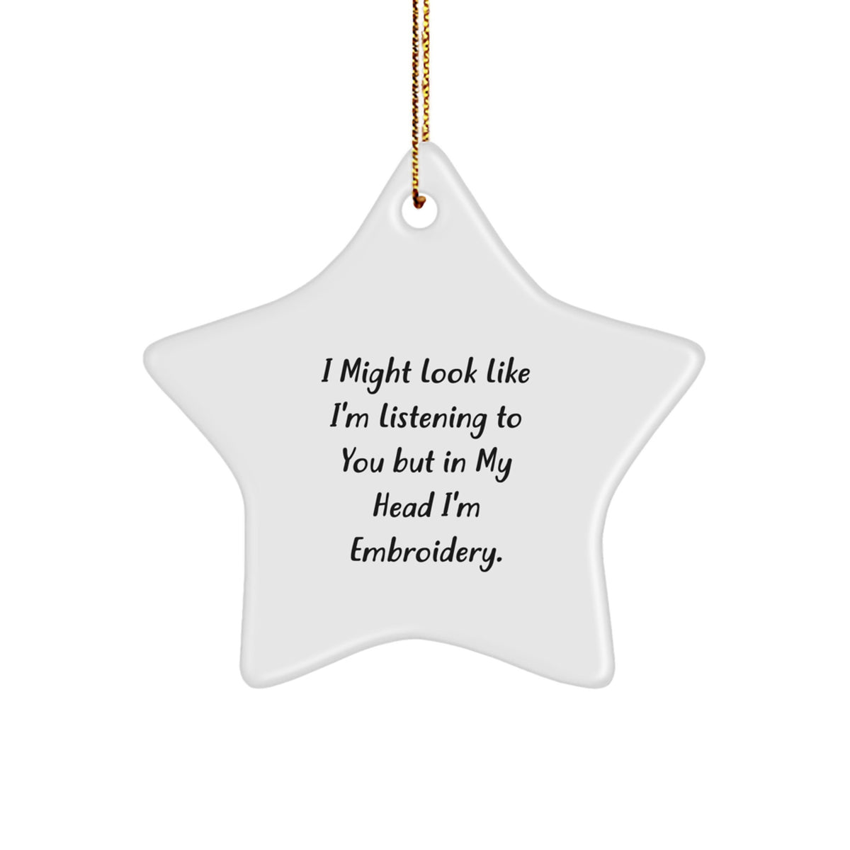 Christmas Unique Gift for Her Embroidery Star Ornament Present - Image 1