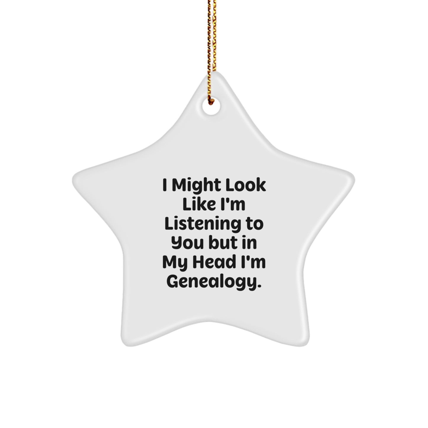 Genealogy Star Ornament Gifts from Friends for Women with In My Head I'm Genealogy Humor, Unique Christmas Decorations - Image 1