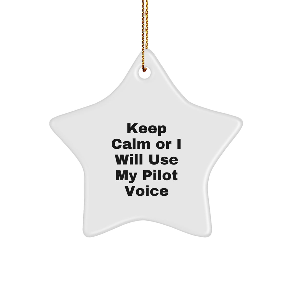 Playful Pilot Christmas Ornament Gift for Friends - Keep Calm Quote - Image 1
