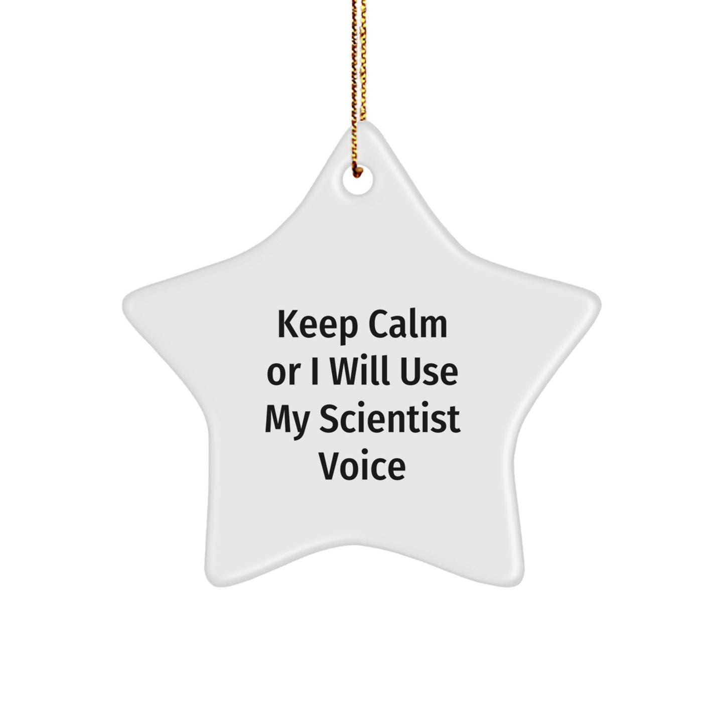 Scientist Keepsake Ornament Christmas Gift for Him – Keep Calm - Image 1