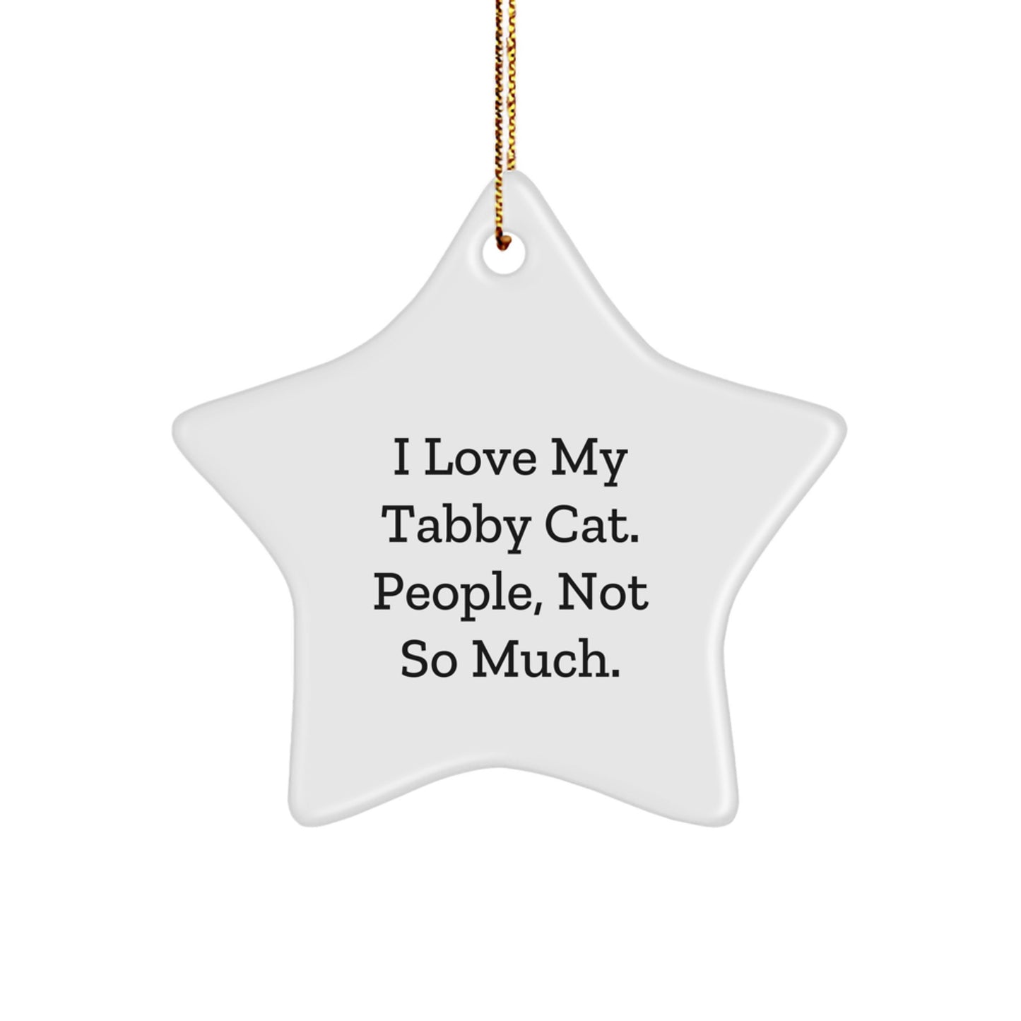 Funny Tabby Cat Star Ornament, Gifts from Family, for Tabby Cat Lover, Christmas Unique Gifts, Star Shaped Ornament for Tabby Cat - Image 1