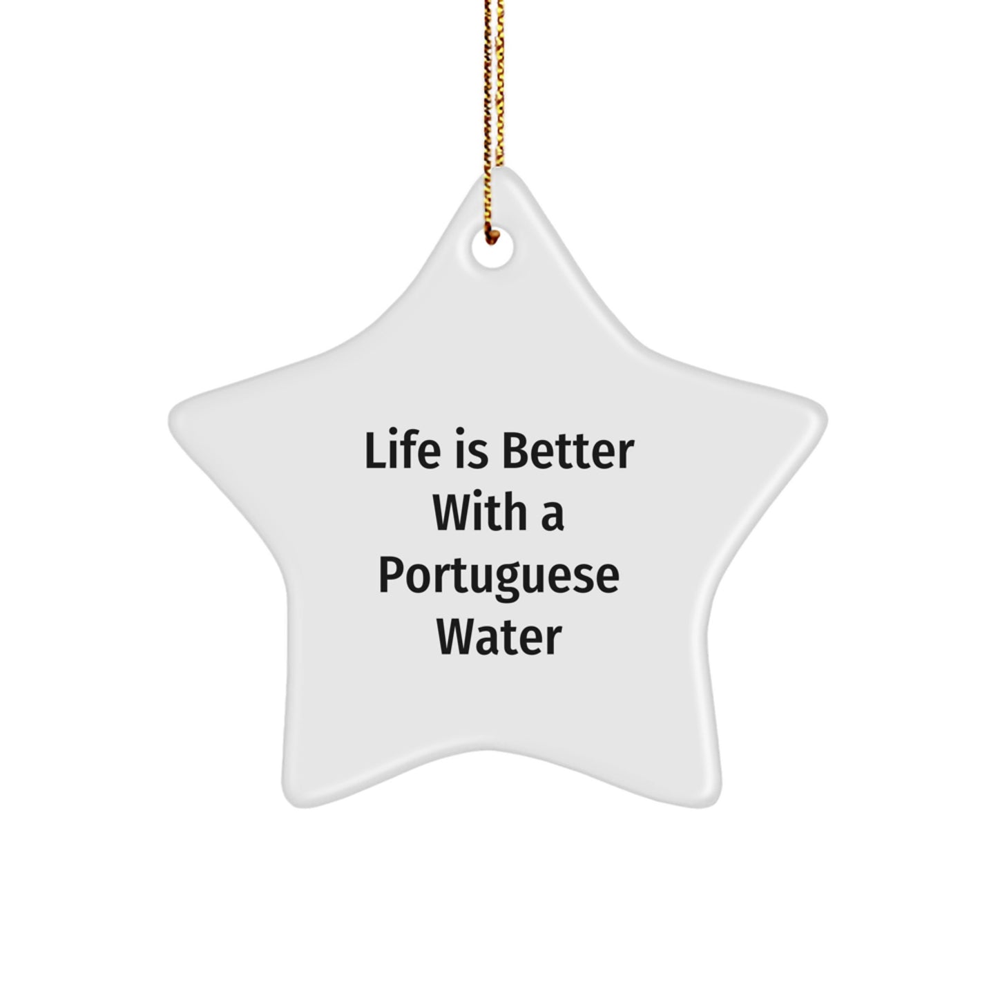 Funny Portuguese Water Dog Star Ornament Gifts for Fans, Christmas Unique Presents from Friends, Family, or Coworkers - Image 1