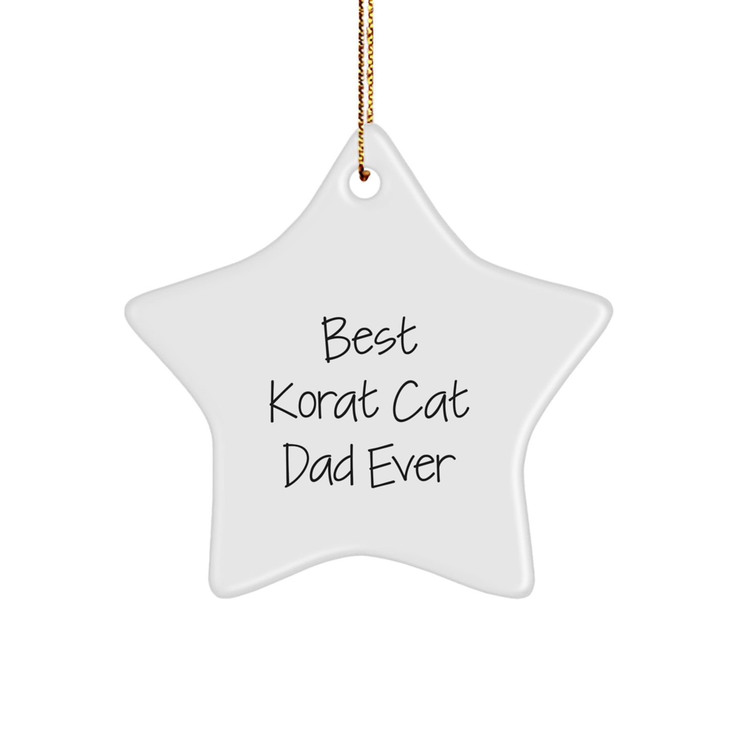 Cheeky Korat Cat Dad Star Ornament Memento for Roommates Christmas Gift - Image 1