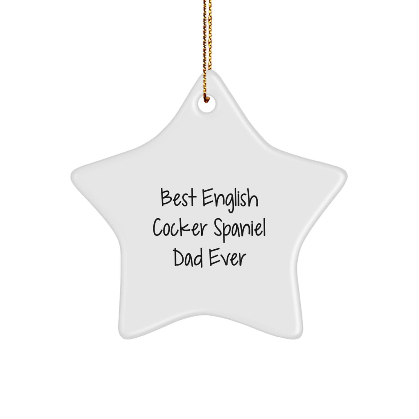 English Cocker Spaniel Dog Dad Star Ornament Funny Gift for Christmas - Image 1