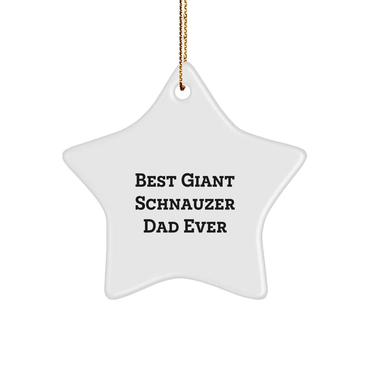 Funny Giant Schnauzer Dad Gifts, Star Ornament for Giant Schnauzer Dog Lovers, Christmas Unique Gifts from Men to Family, Best Giant Schnauzer Dad Ever Star Shape Decorations - Image 1