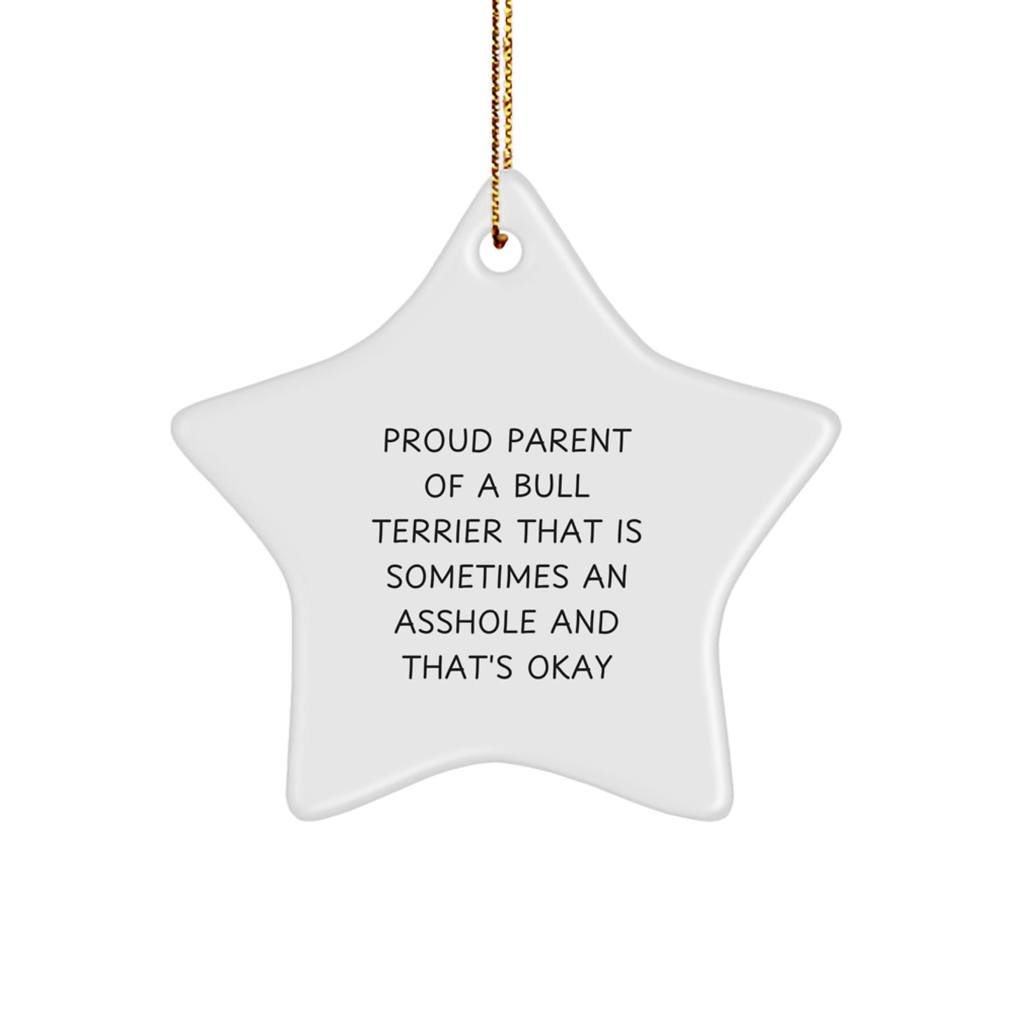 Bull Terrier Dog Mom Funny Gifts from Dad to Daughter for Christmas Unique Star Ornament - Image 1