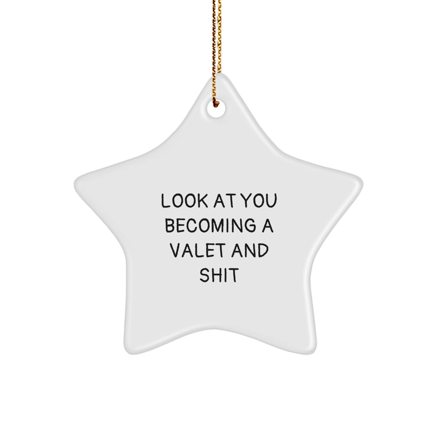 Funny Valet Gifts for Men - Look At You Becoming A Valet - Star Ornament, White, Christmas Unique Gifts from Friends, Coworkers, or Family - Image 1