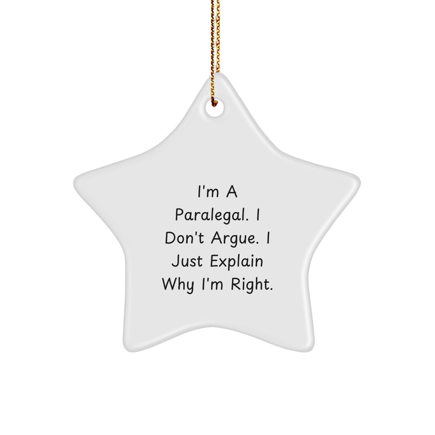 Paralegal Star Christmas Ornament Idea for Coworkers Office Gift - Image 1