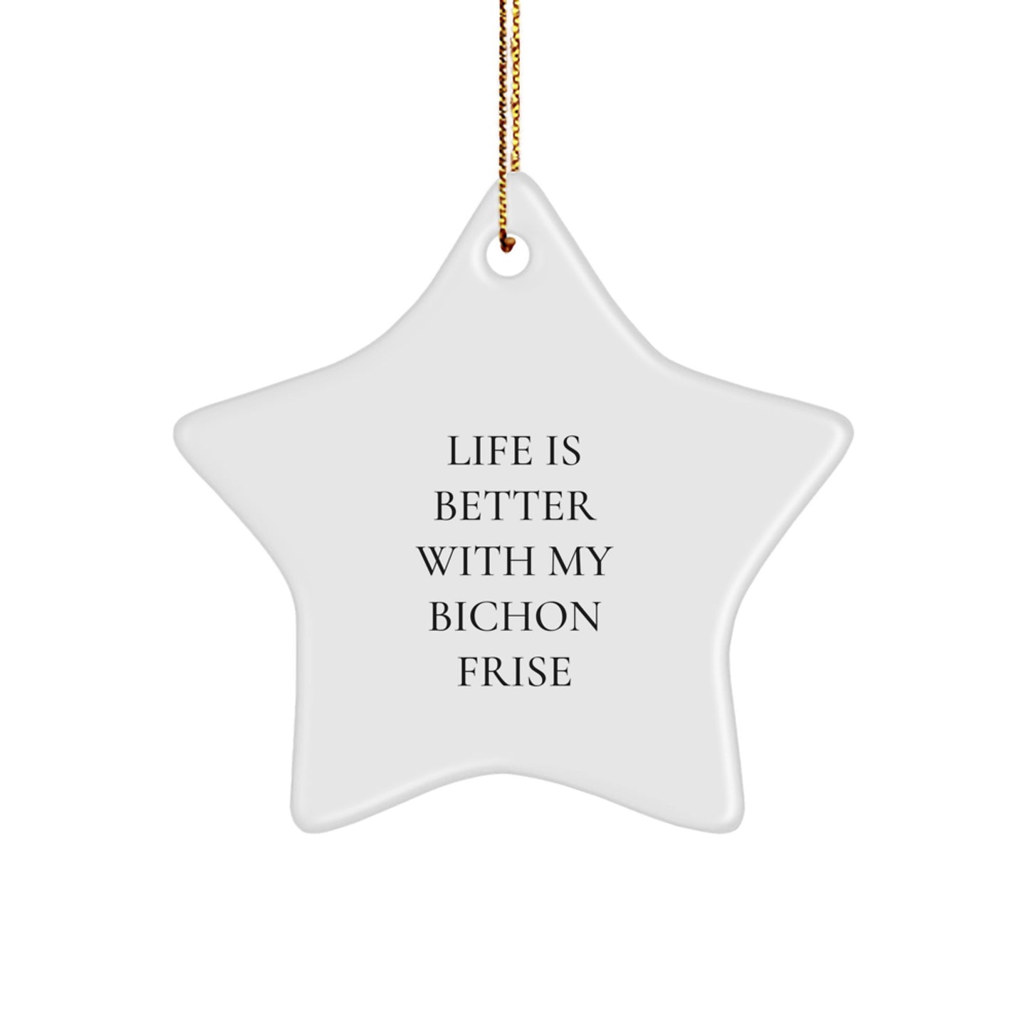 Bichon Frise Dog Lover Star Ornament Gifts from Family for Christmas, Funny Quote Star Shaped Decoration for Home, Inspirational Bichon Frise Dog Owner - Image 1