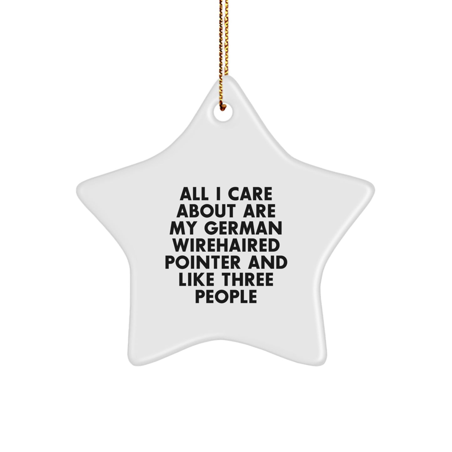 Fun and Heartwarming German Wirehaired Pointer Dog Gifts from Friends, Family, and Men - Star Ornament, All I Care About Are My German Wirehaired Pointer - Image 1