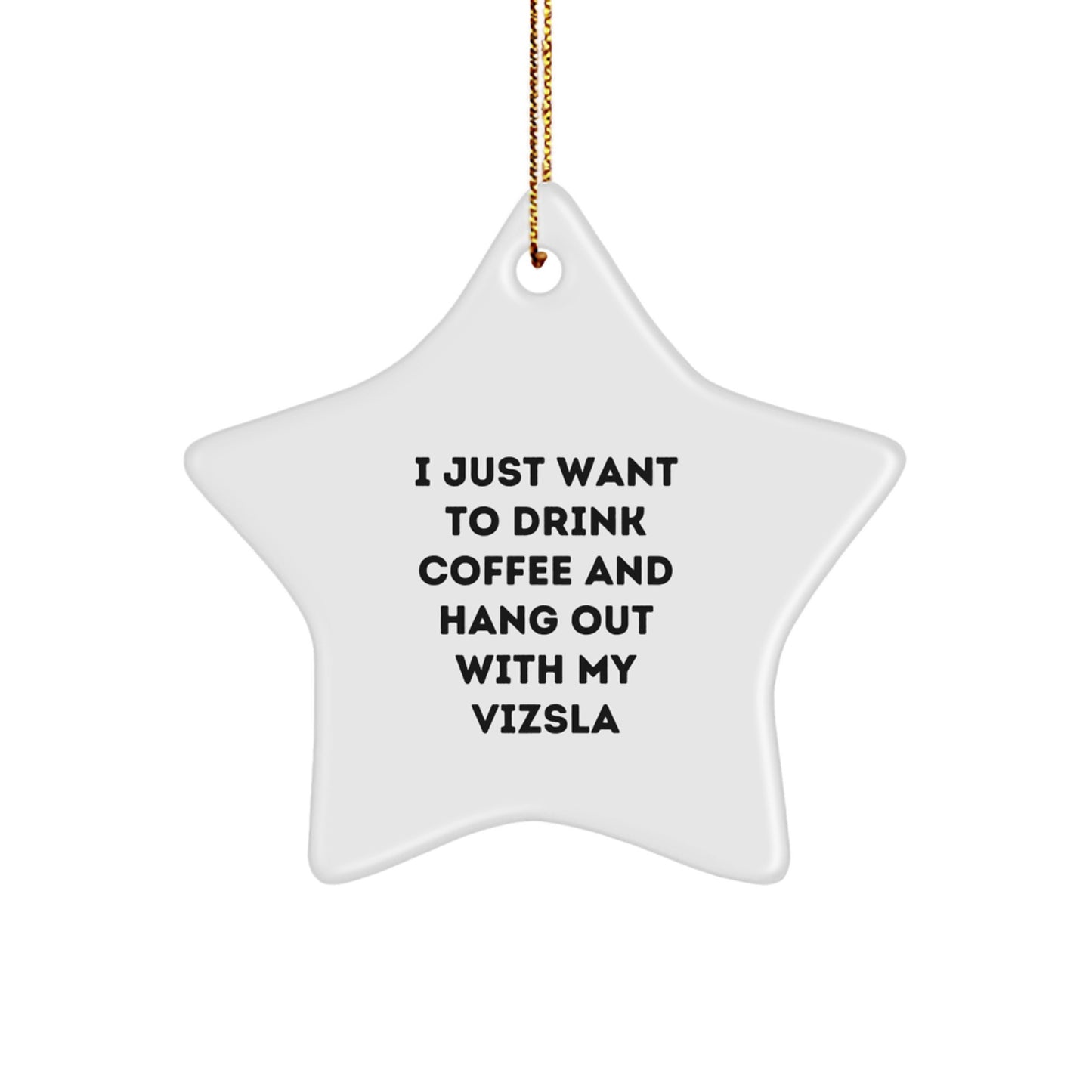 Funny Vizsla Dog Lover Christmas Unique Gift Star Ornament for Family Friends - Image 1