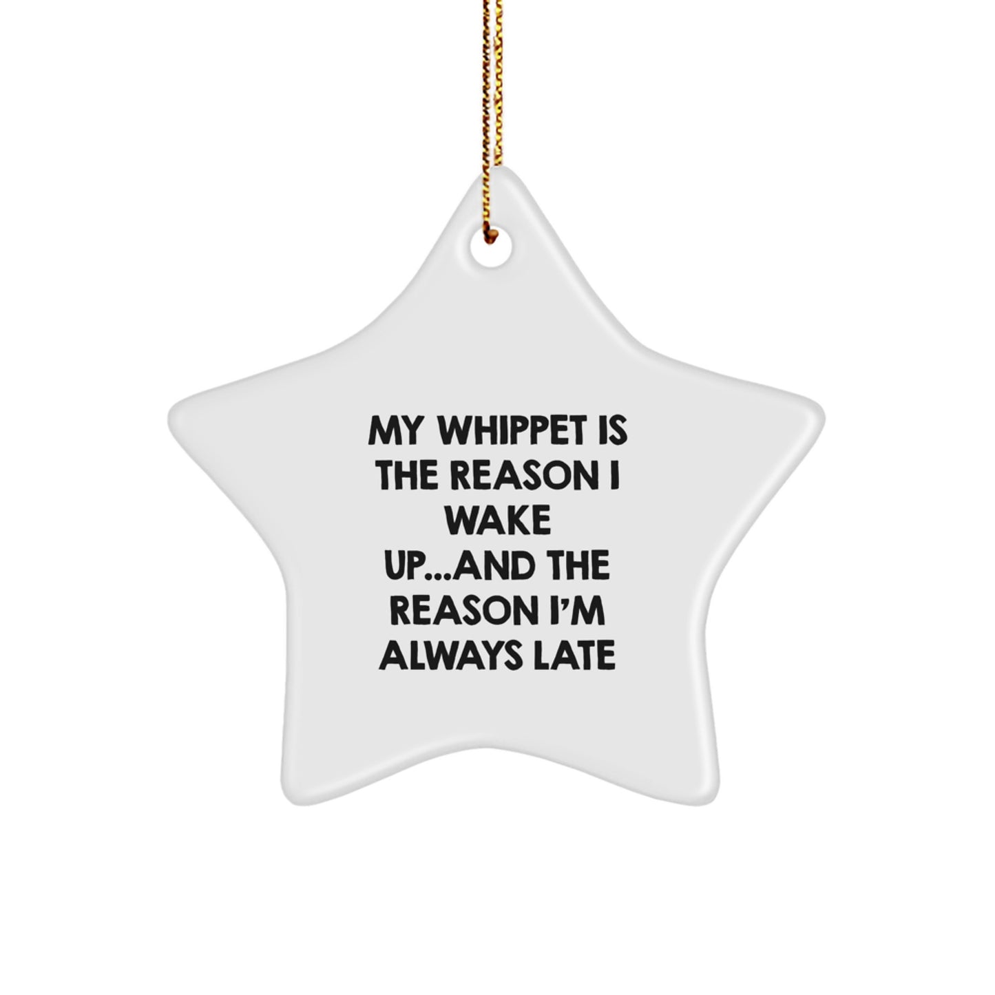 Funny Whippet Dog Lover Gifts from Men to Friends for Christmas Unique Star Ornament Whippet Dog - Image 1