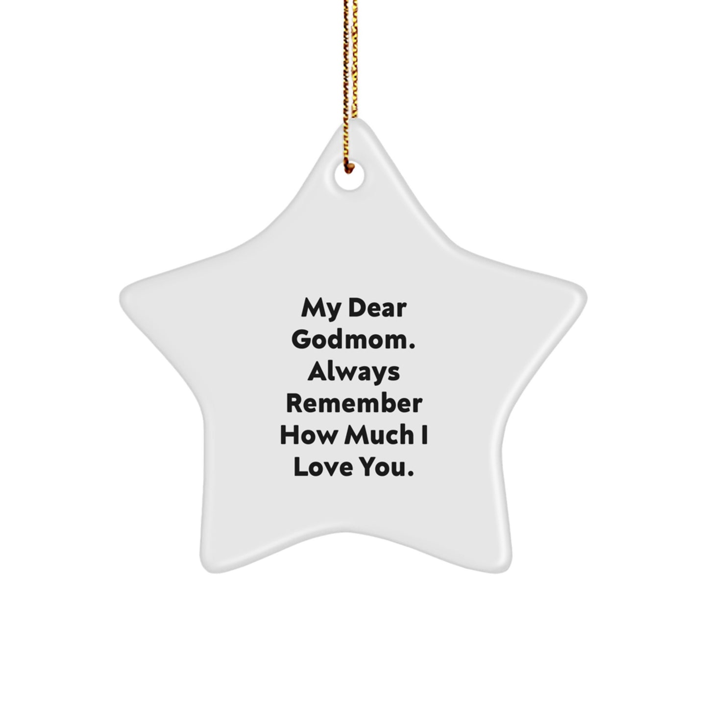 Godmom White Star Ornament Idea for Coworkers Christmas Gift - Image 1