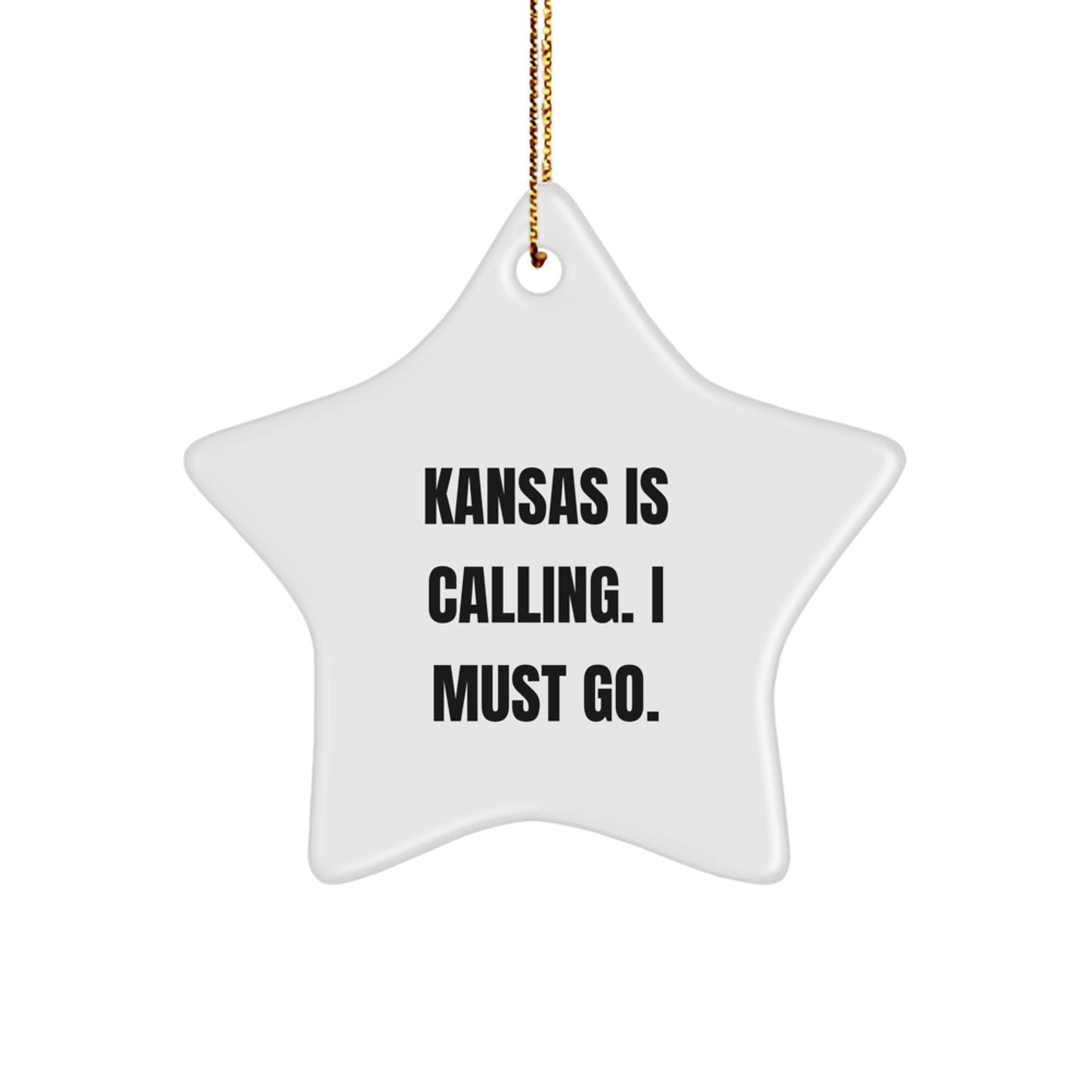 Funny Kansas Christmas Star Ornament Gifts from Friends and Family to Kansas Men and Women - Image 1