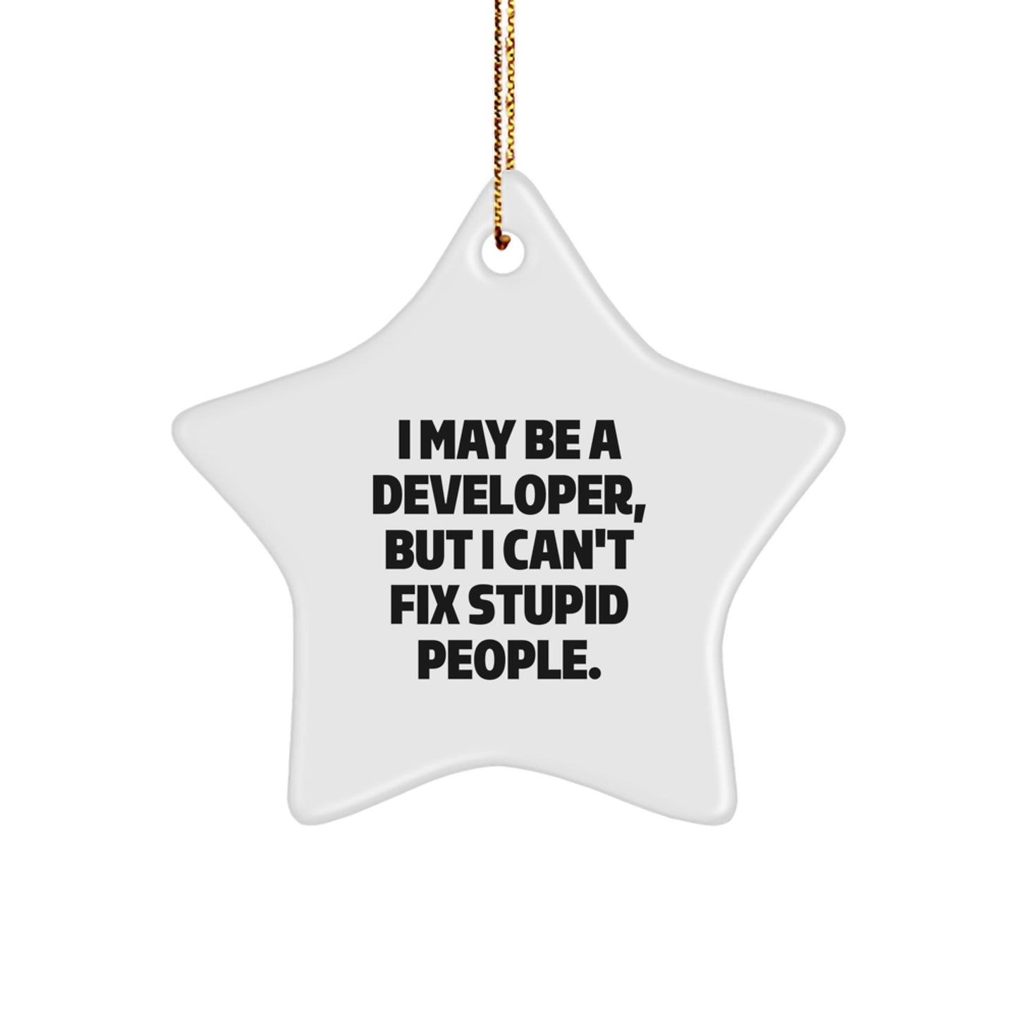 Funny Developer Star Ornament Gifts for Men Women Friends Coworkers Family - I May Be A Developer But I Cant Fix Stupid People Christmas Unique Gifts - Image 1