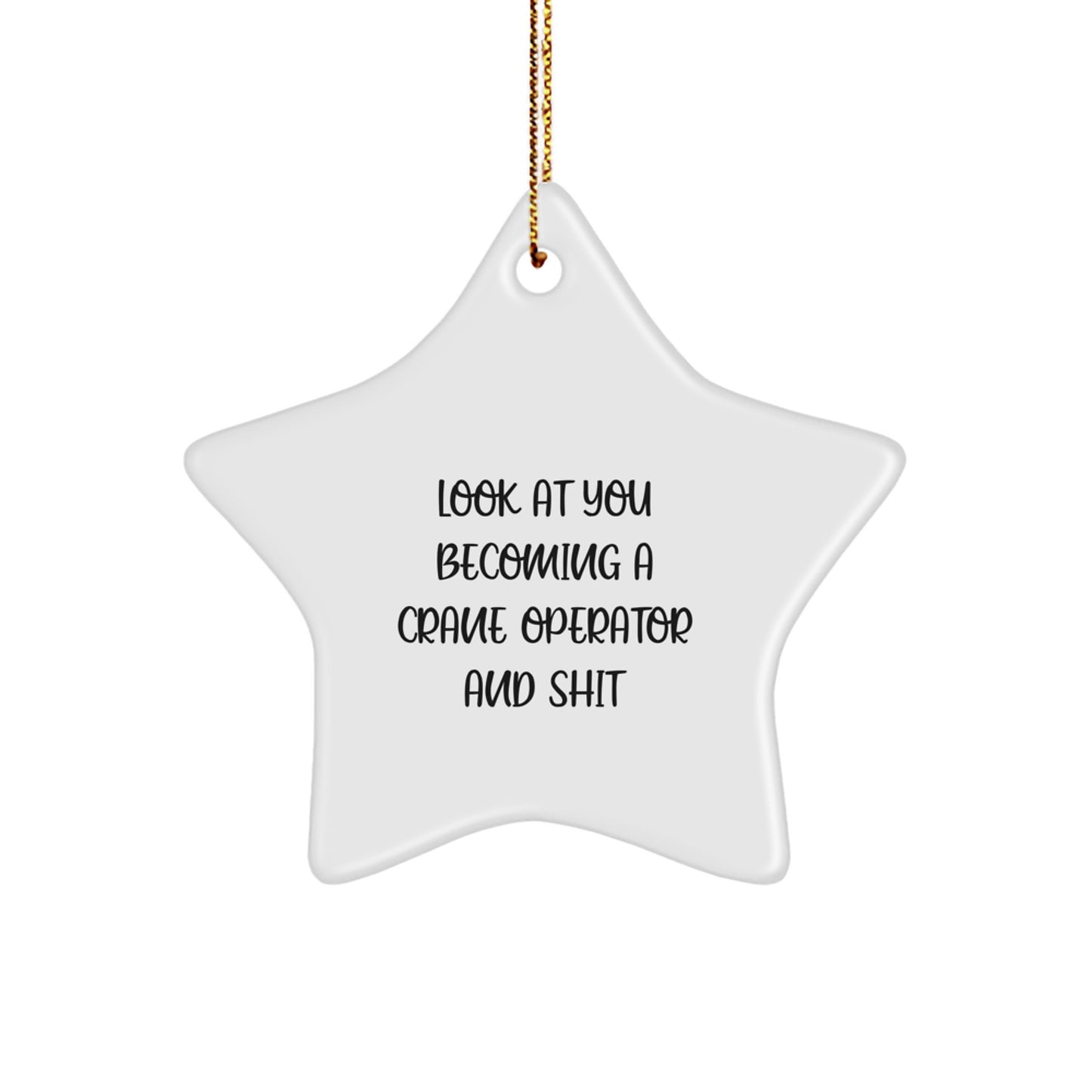 Funny Crane Operator Gifts, 'Look At You Becoming A Crane Operator And Shit' Star Ornament, Gifts for Men, Unique Christmas Unique Gifts from Friends - Image 1