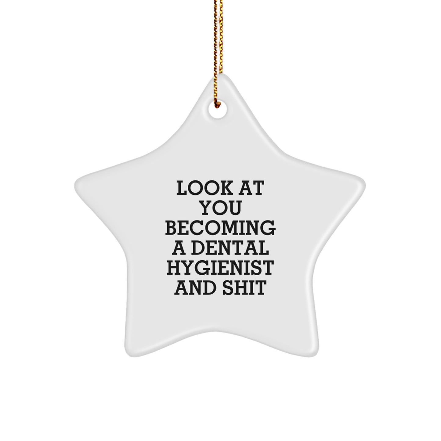Funny Dental Hygienist Gifts, Star Ornament with Inspirational Quote, Unique Christmas Unique Gifts for Women from Friends - Image 1