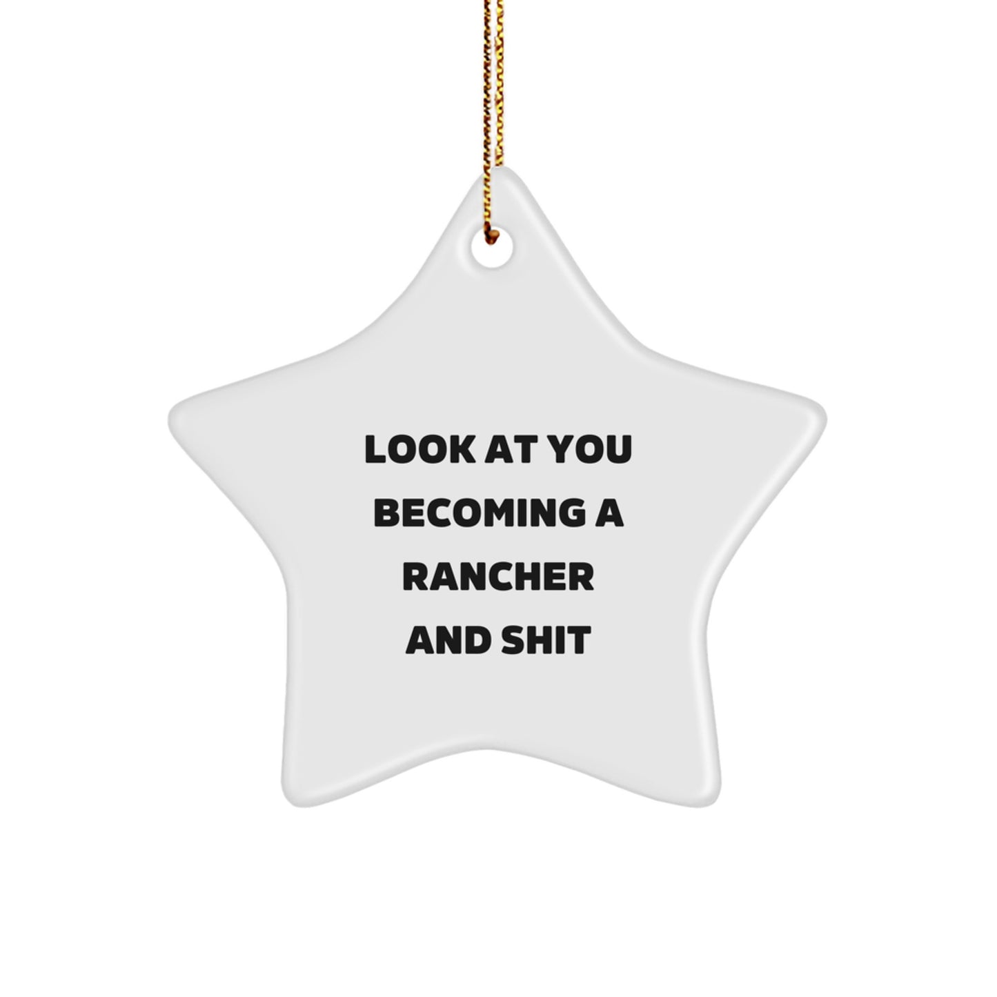 Hilarious Rancher Novelty Star Ornament for Friends Christmas Gift - Image 1
