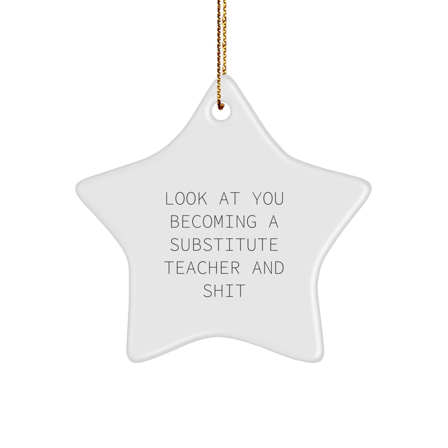 Funny Substitute Teacher Star Ornament - Gifts from Friends for Christmas Unique Gifts - 'Look At You Becoming A Substitute Teacher And Shit' - Image 1