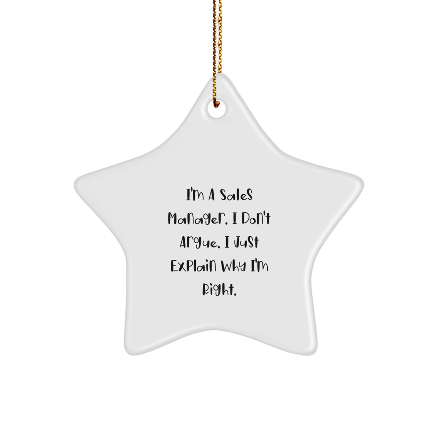 Funny Sales Manager Gifts for Christmas, Star Ornament Decorations from Coworkers, Sales Manager Humor Quote Gifts for Men Friends - Image 1