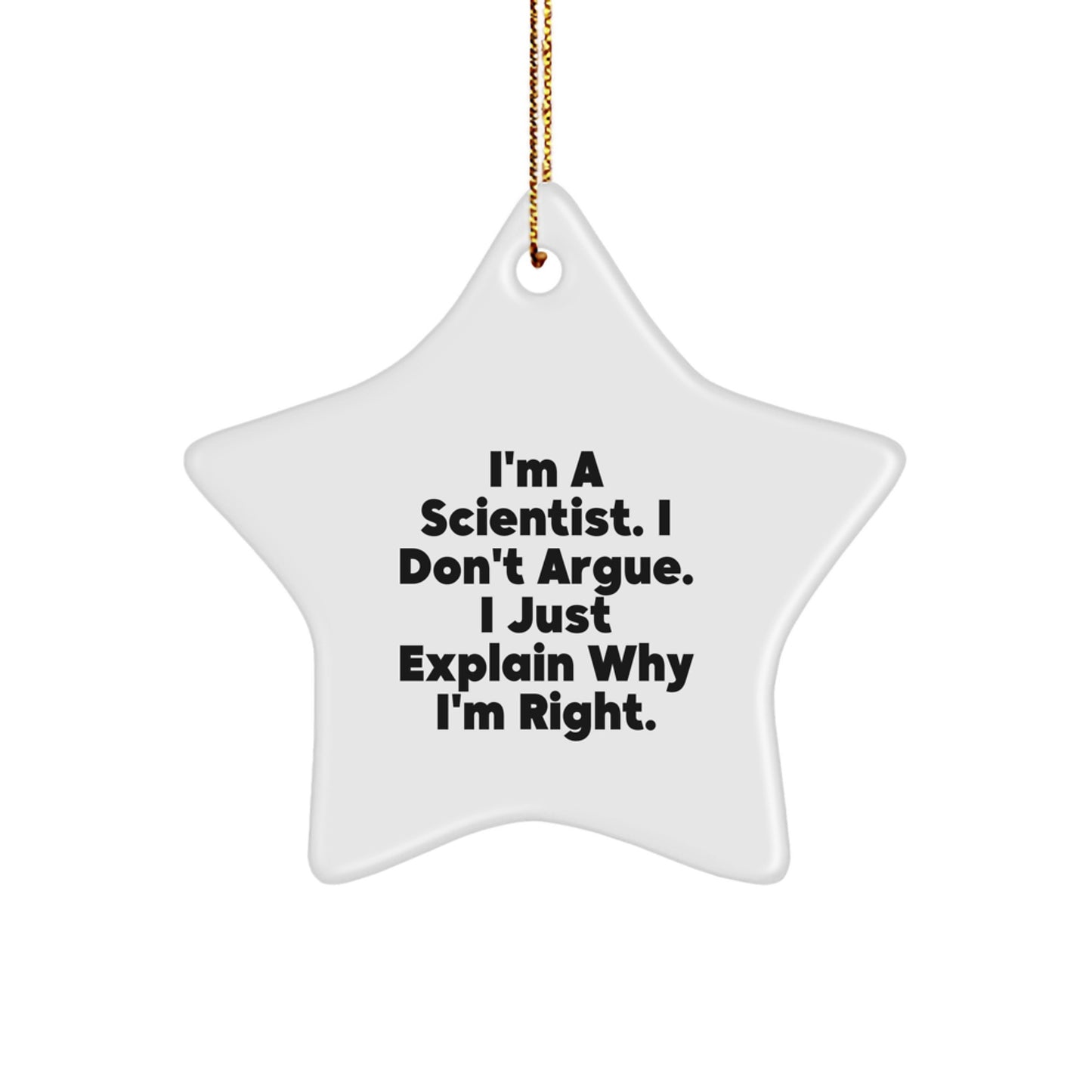 Scientist Star Ornament Funny Gift for Scientist Men, Unique Christmas Scientist Gifts, Funny Scientist Humor Star Decoration - Image 1