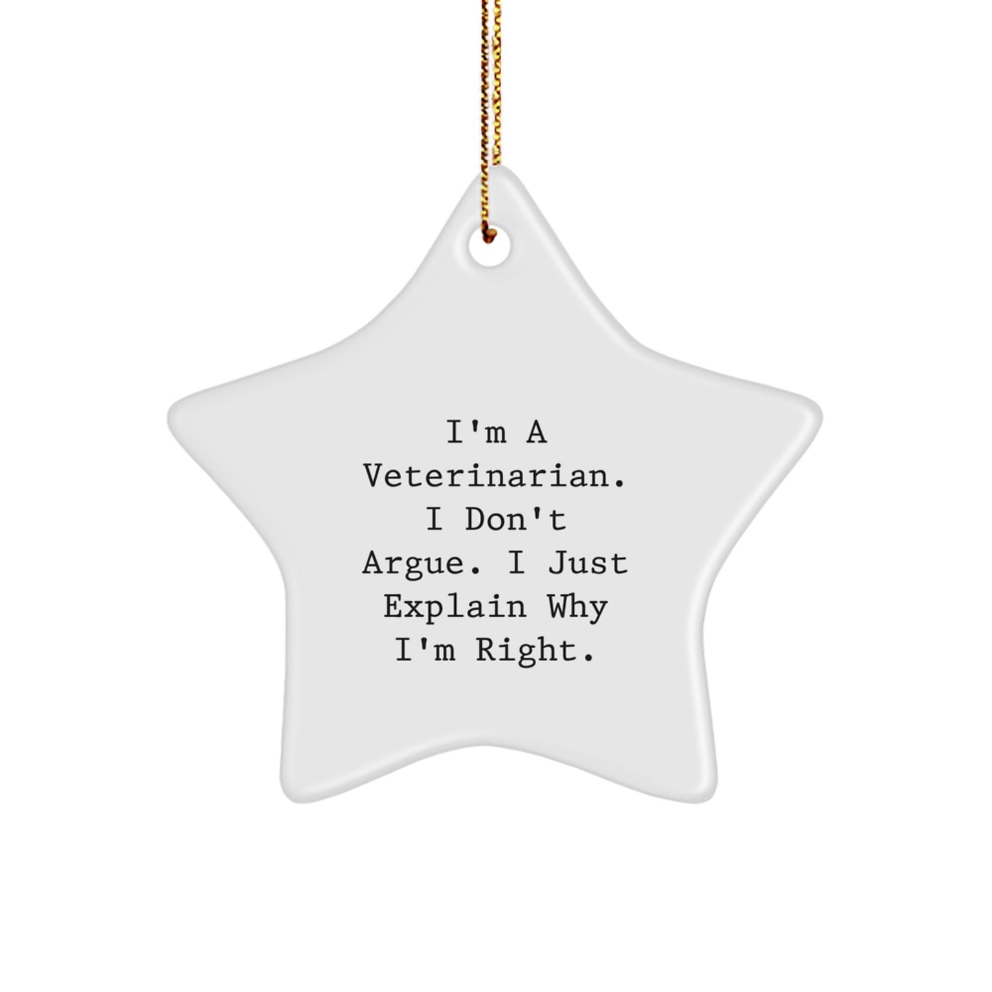 Funny Veterinarian Gifts from Family - Star Ornament for Christmas Unique Gifts for Veterinarian Men - Image 1