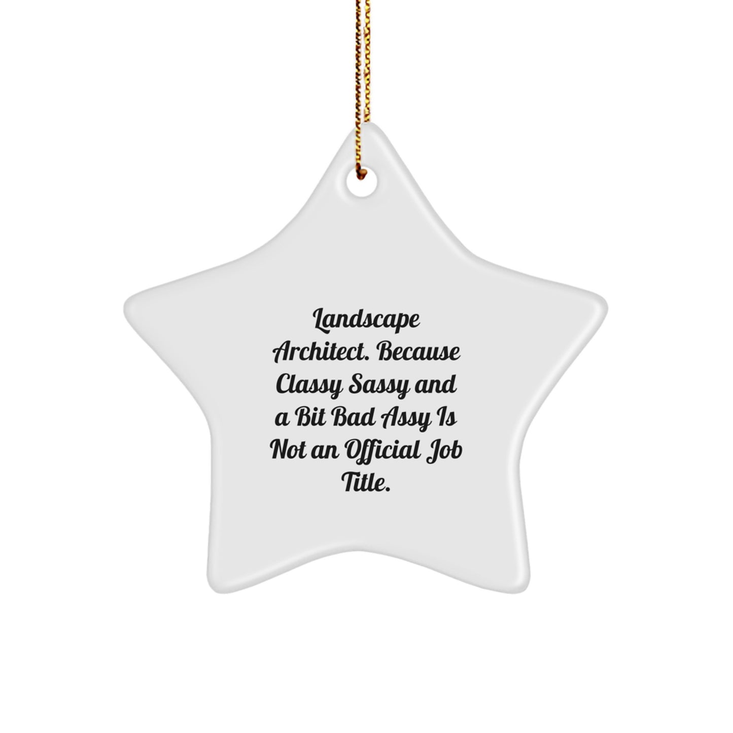 Funny Quotes Star Ornament Gift for Landscape Architect Friends, Unique Christmas Star Decoration, Star Ornament Gifts from Friends for Landscape Architect Coworkers - Image 1