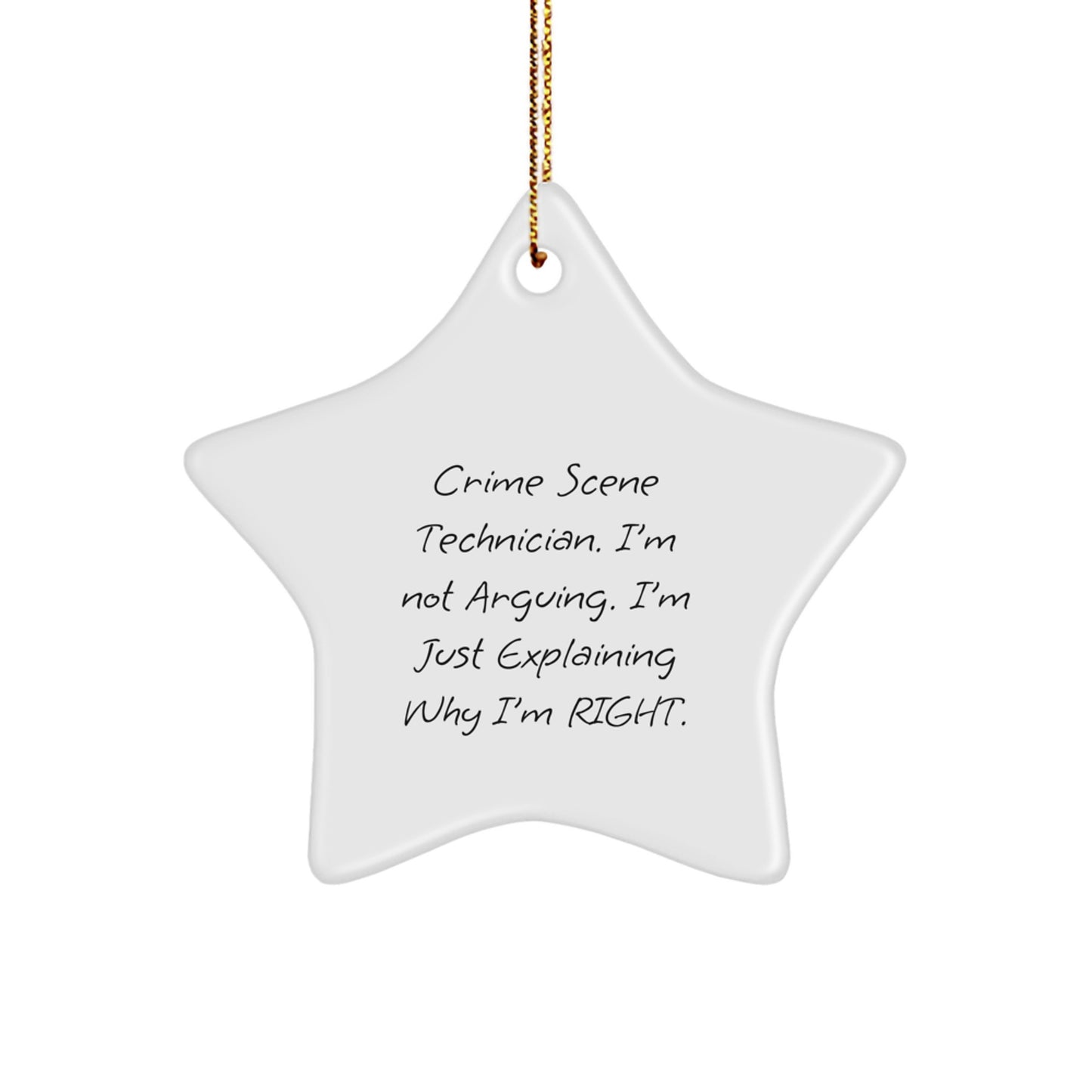 Gifts from Friends for Crime Scene Technician - Funny Star Ornament, Christmas Unique Gifts, Star Shaped Decor - Image 1