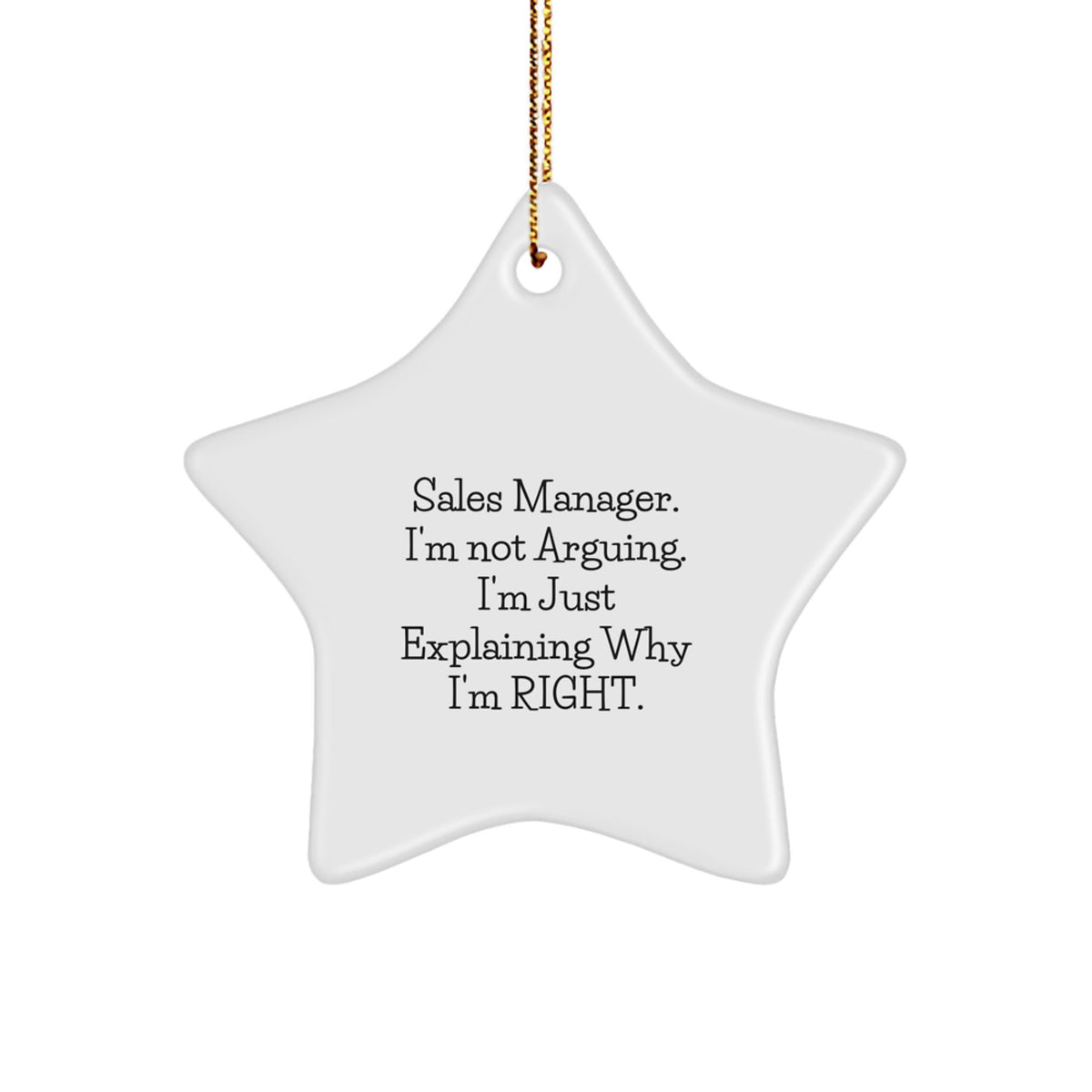 Funny Sales Manager Gifts for Christmas - Sales Manager Star Ornament for Desk - Image 1