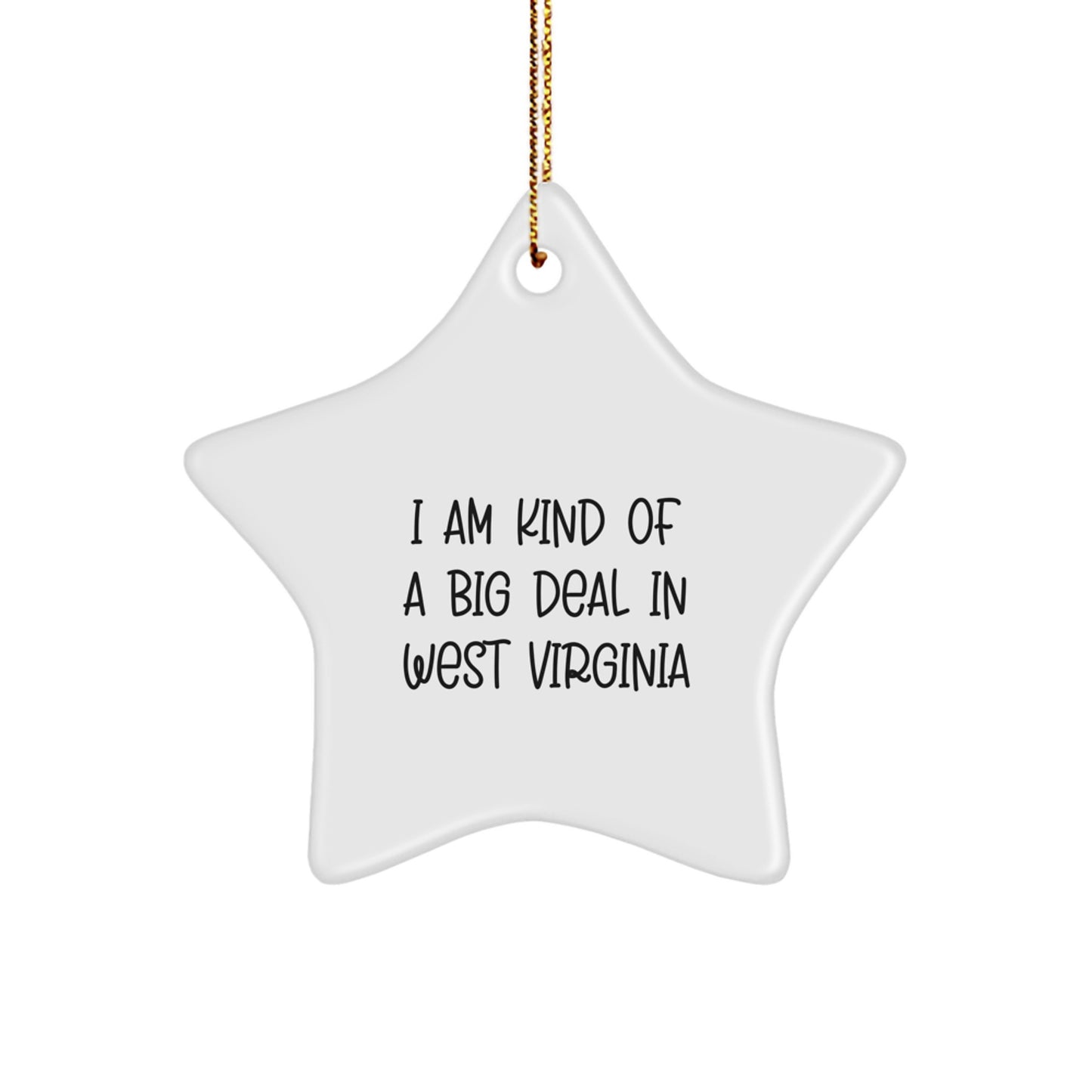 West Virginia Star Ornaments Funny Quote Gifts from Men to Family, I Am Kind Of A Prime Selection In West Virginia, Perfect for Christmas Unique Gifts - Image 1