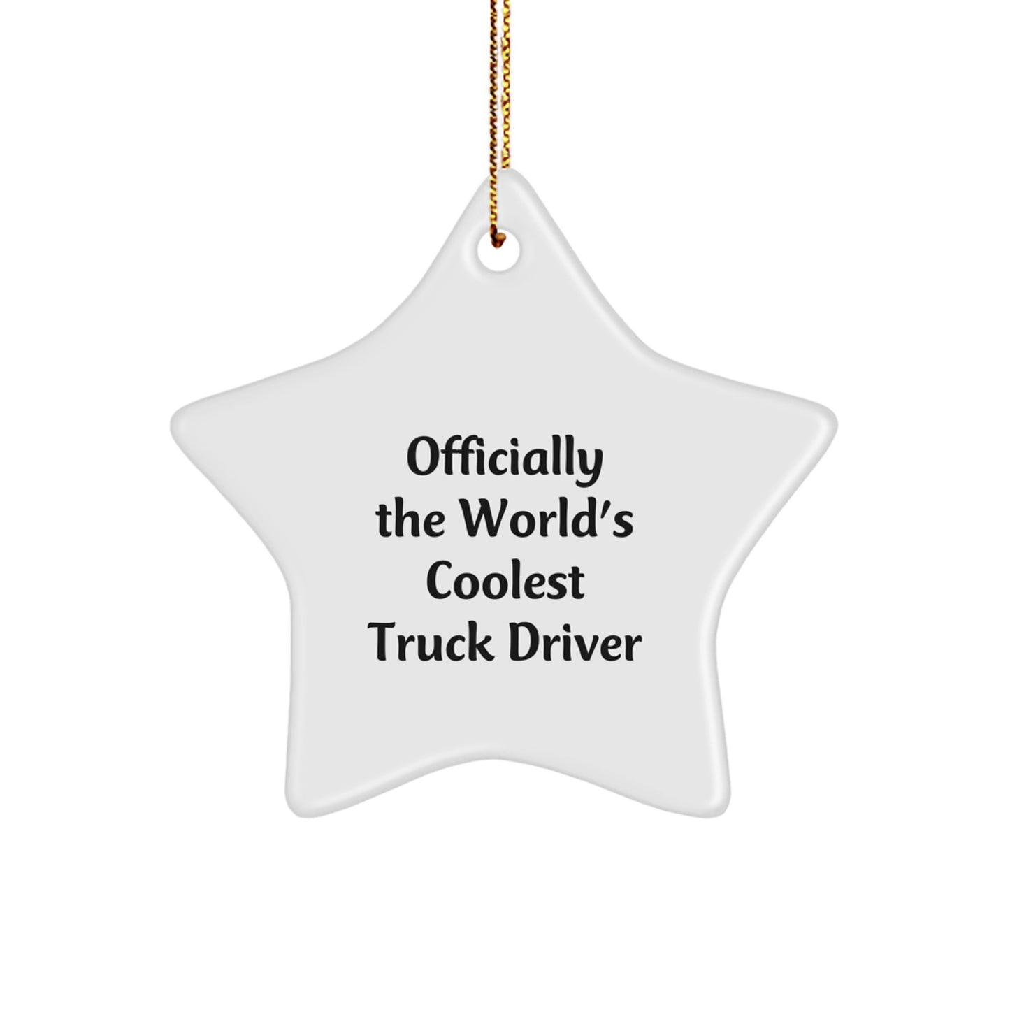 Funny Truck Driver Gifts Star Ornament for Men, Gifts from Family for Christmas Unique Gifts - Image 1