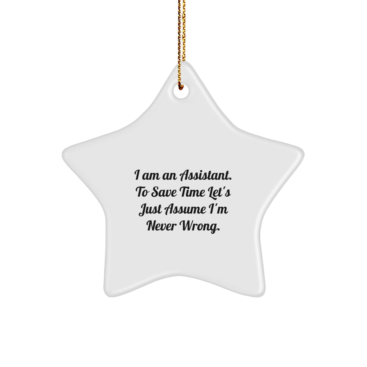 Assistant Keepsake Christmas Ornament for Him Gift Never Wrong - Image 1