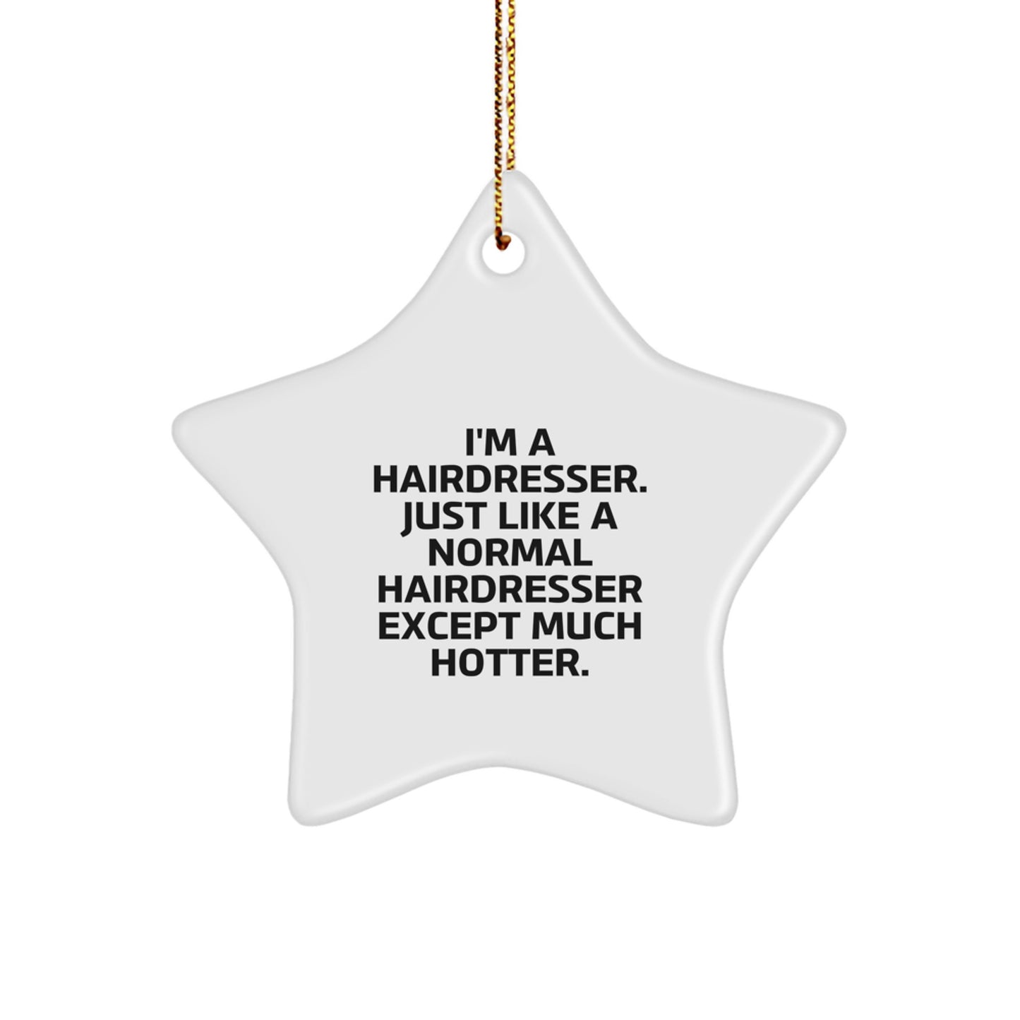 Bold Hairdresser Novelty Christmas Ornament for Friends Gift - Image 1