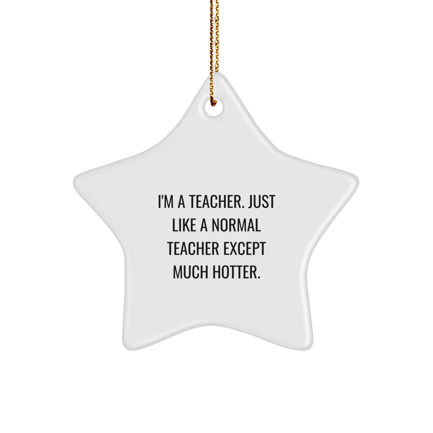 Funny Teacher Star Ornament Gifts from Friends - I'm a Teacher Star Shaped Decorations for Christmas Unique Gifts for Teacher Men Women - Image 1