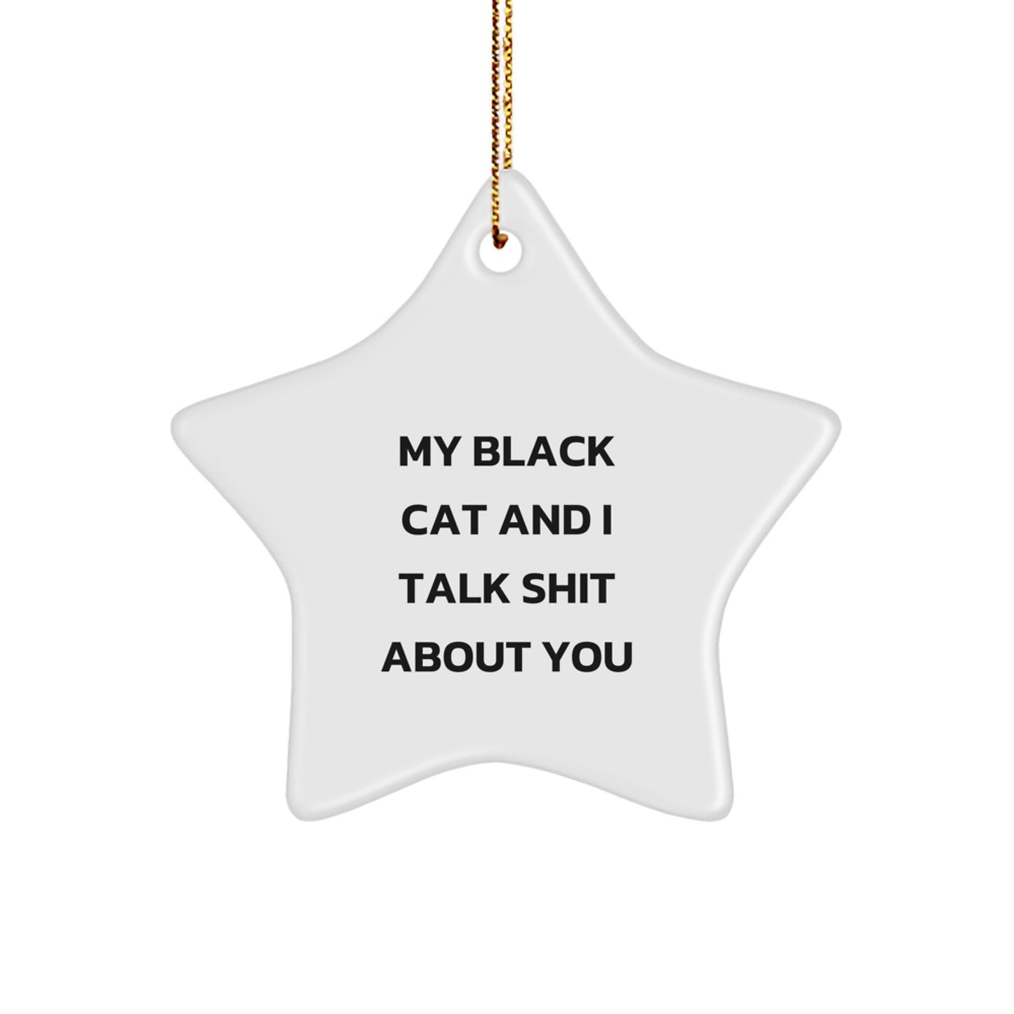 Funny Black Cat Gifts for Family and Friends - Black Cat Star Ornament Quote Christmas Unique Gifts from Men to Women - Image 1