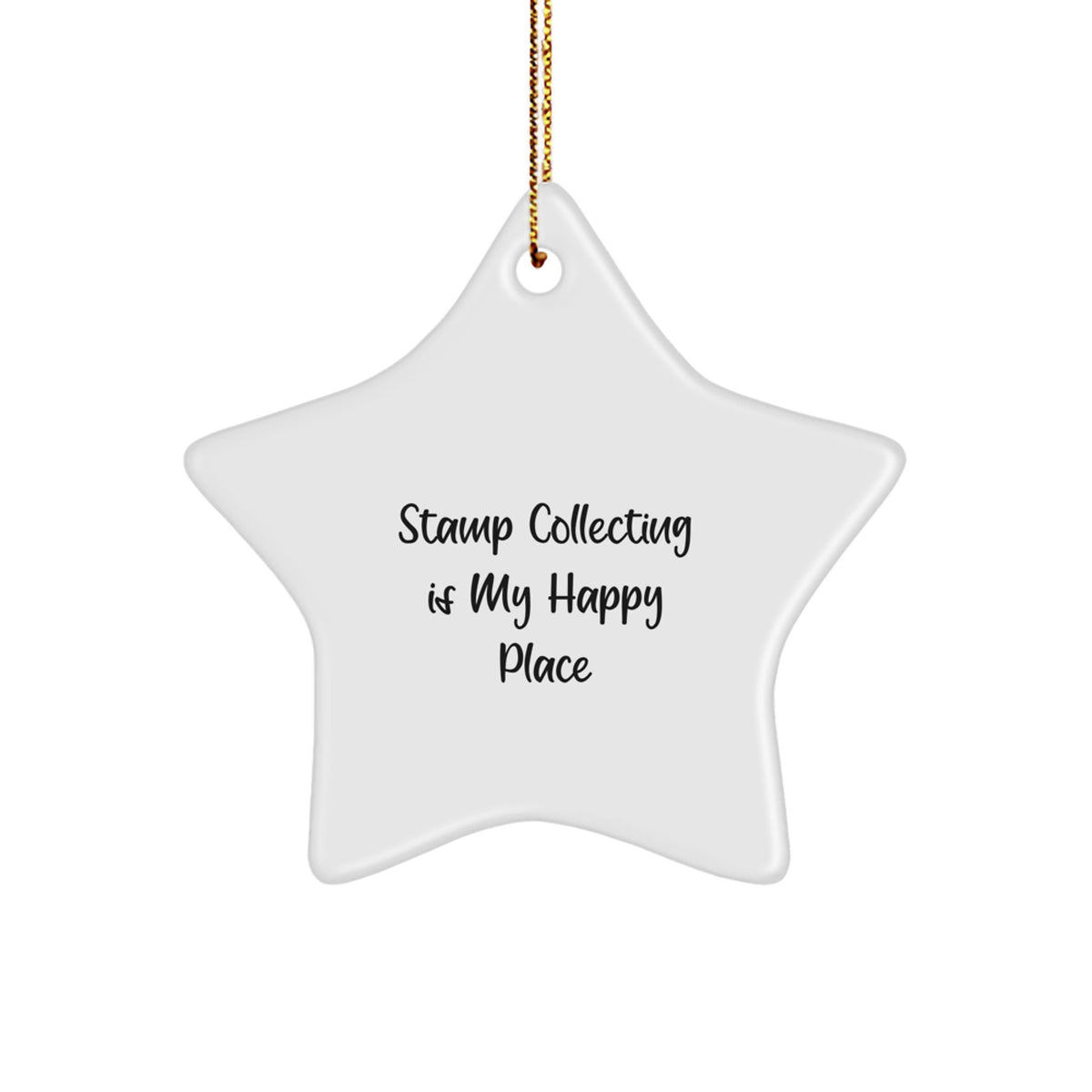 Gifts from Family for Stamp Collecting Enthusiasts, 'Stamp Collecting Is My Happy Place' Star Ornament, Christmas Unique Decorations - Image 1
