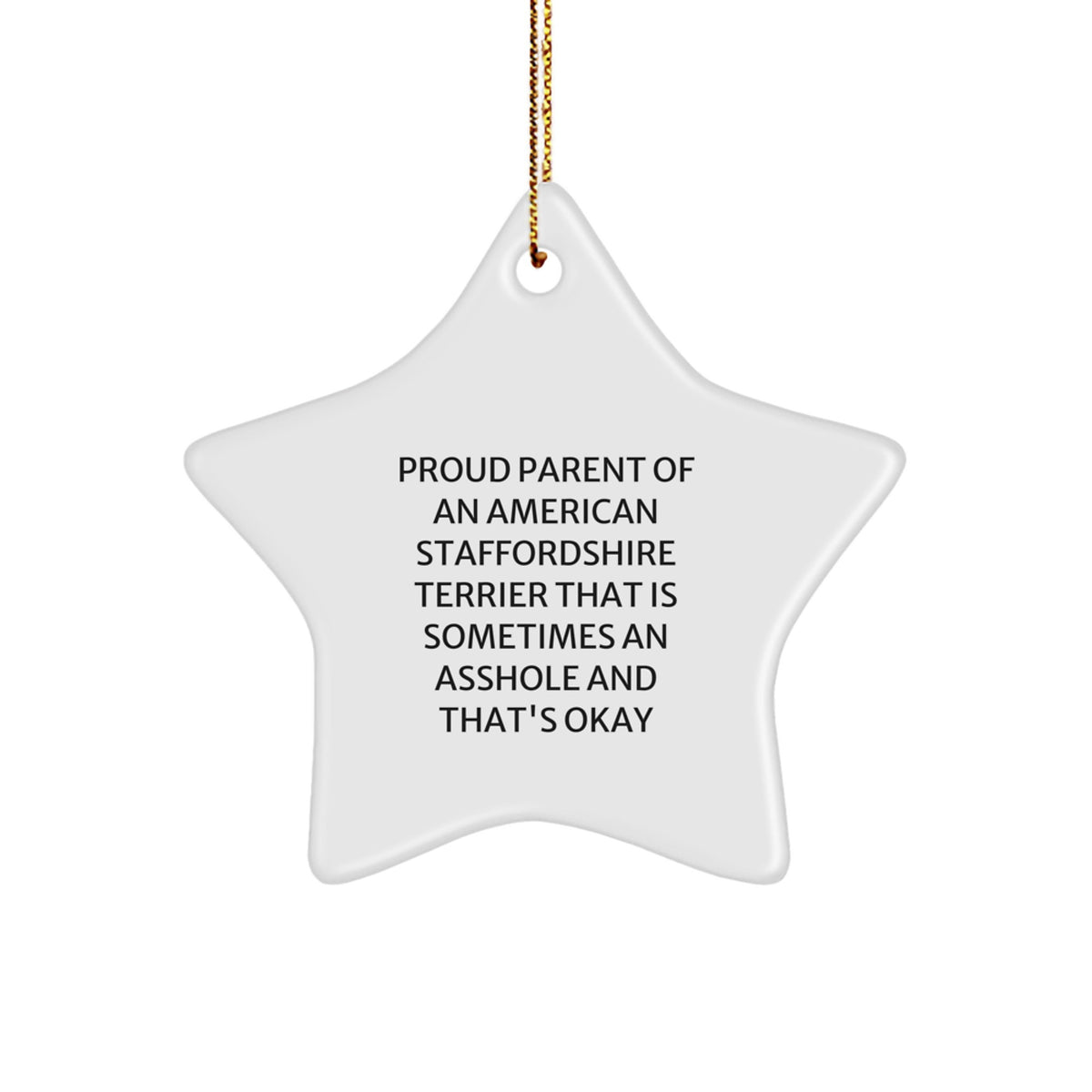 Christmas Gift for Her American Staffordshire Terrier Star Ornament - Image 1