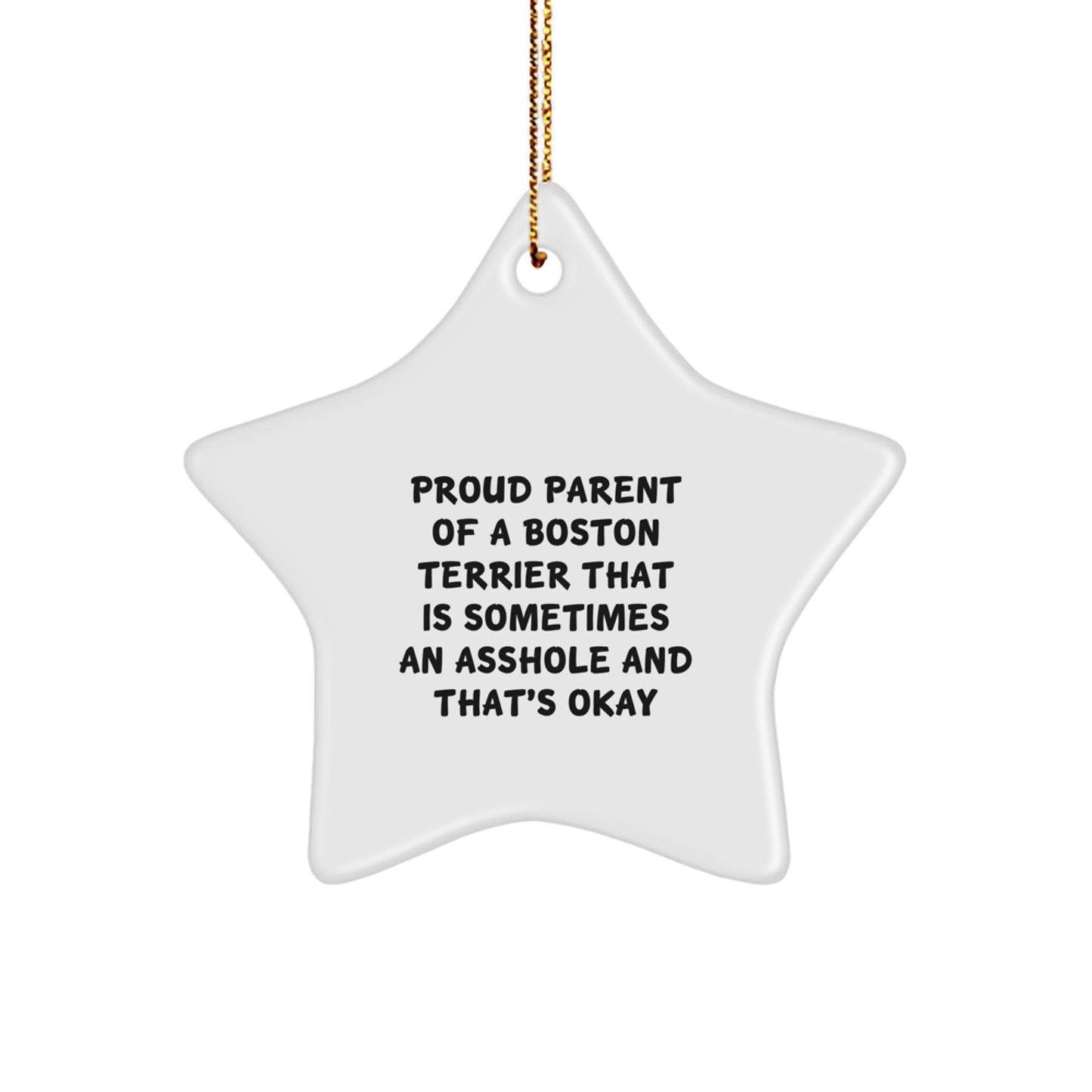 Boston Terrier Star Ornament Christmas Gift for Coworkers Idea - Image 1