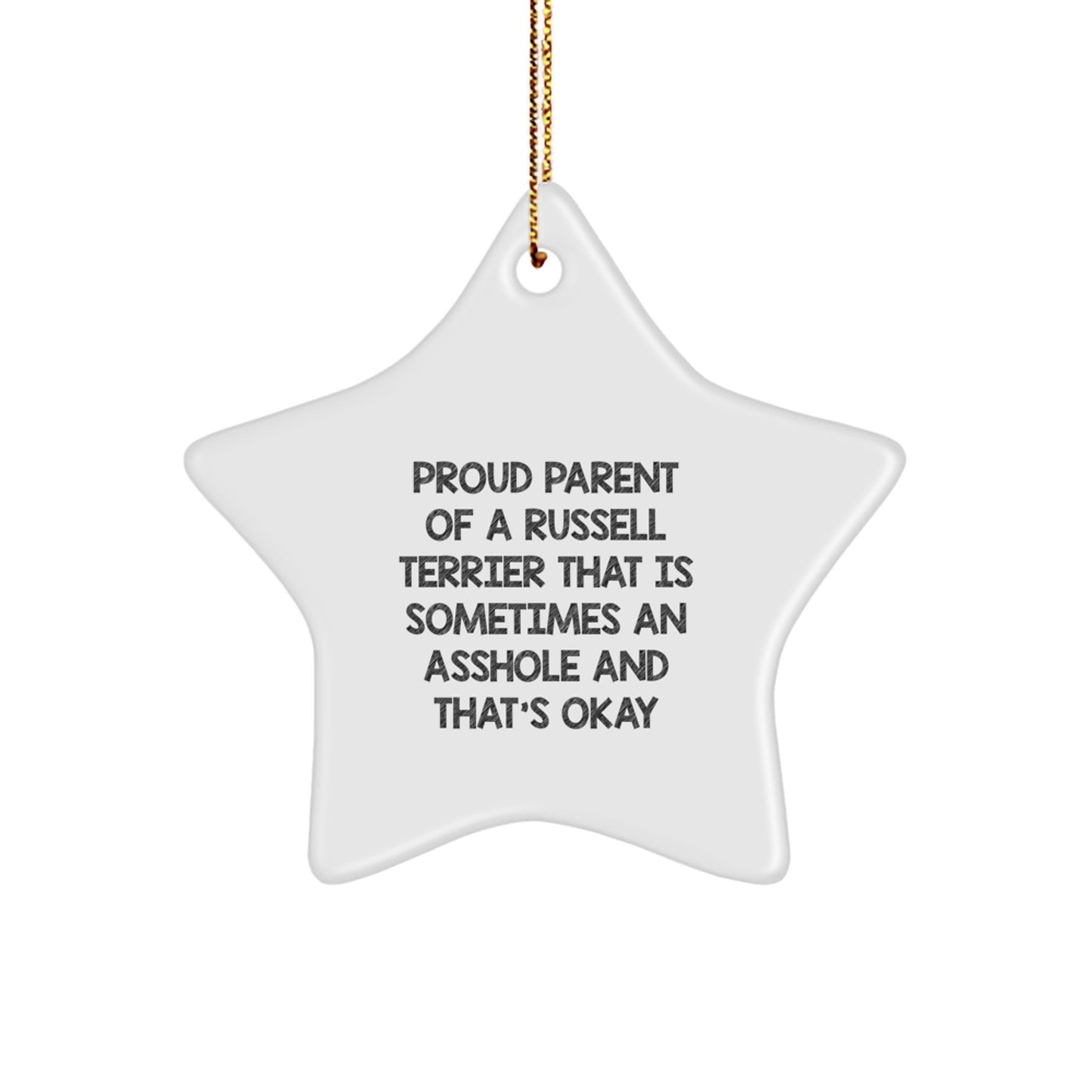 Funny Russell Terrier Dog Star Ornament Christmas Unique Gift from Friends and Family - Image 1