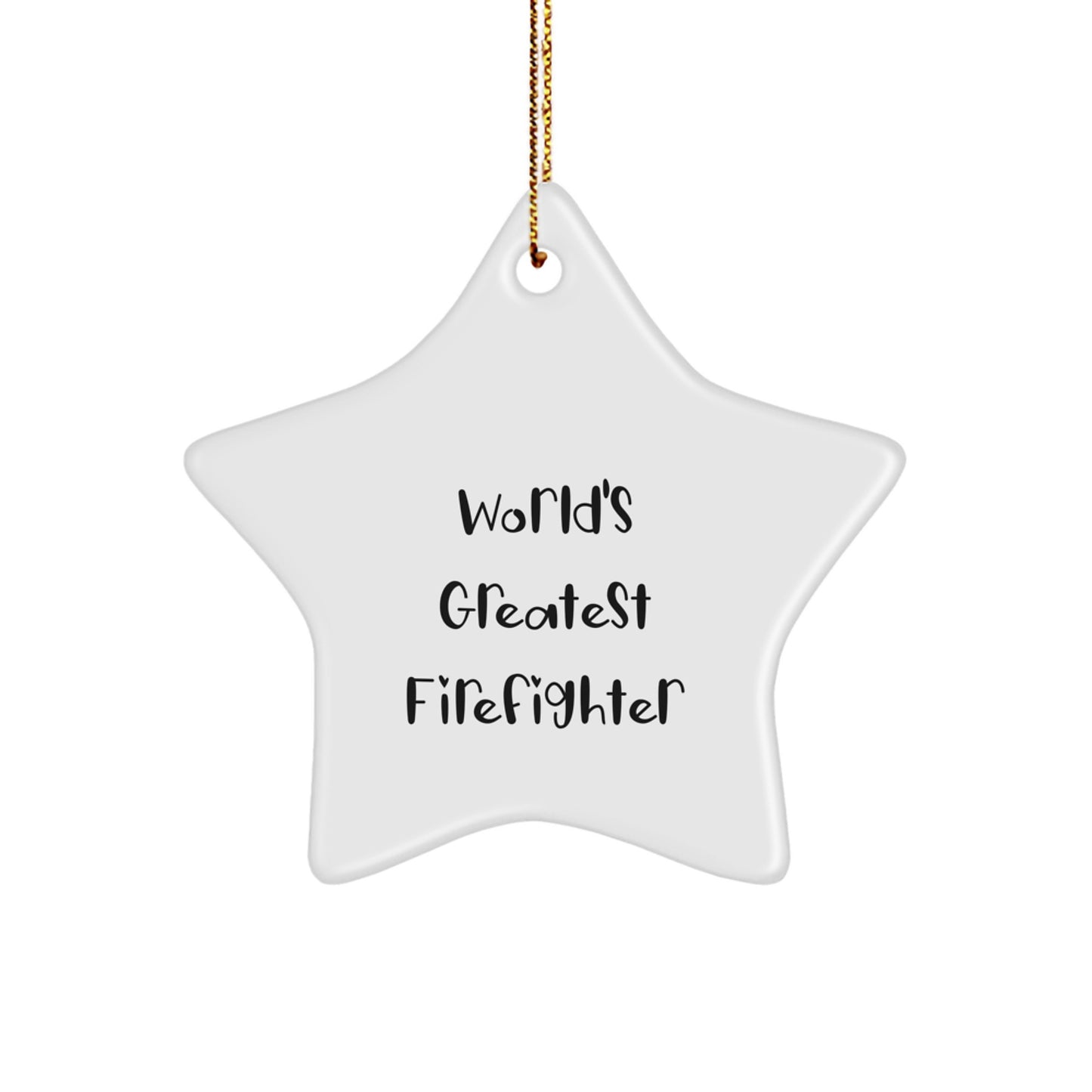 Christmas Gift for Her Present Firefighter Star Ornament World's - Image 1