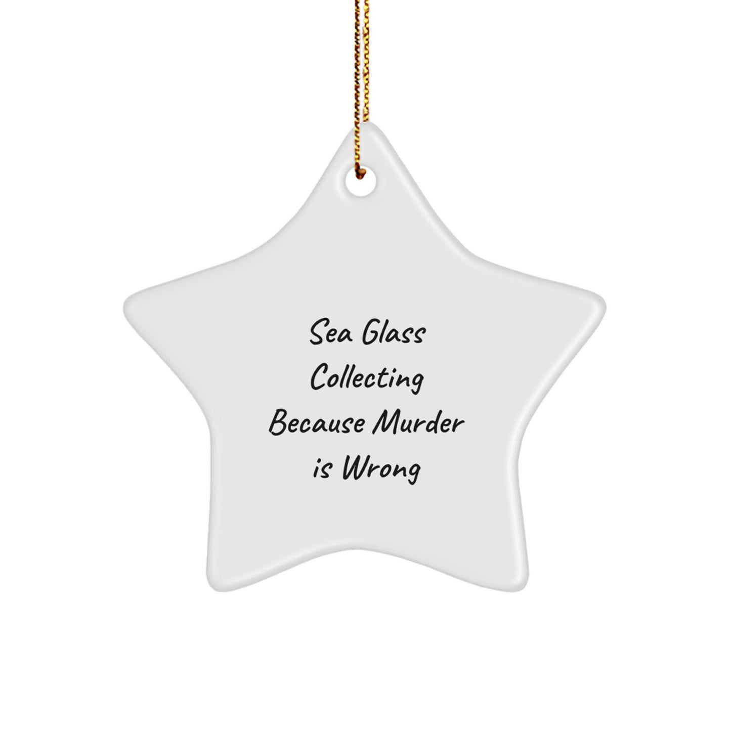 Funny Sea Glass Collecting Gifts from Friends for Christmas - White Star Ornament - Image 1