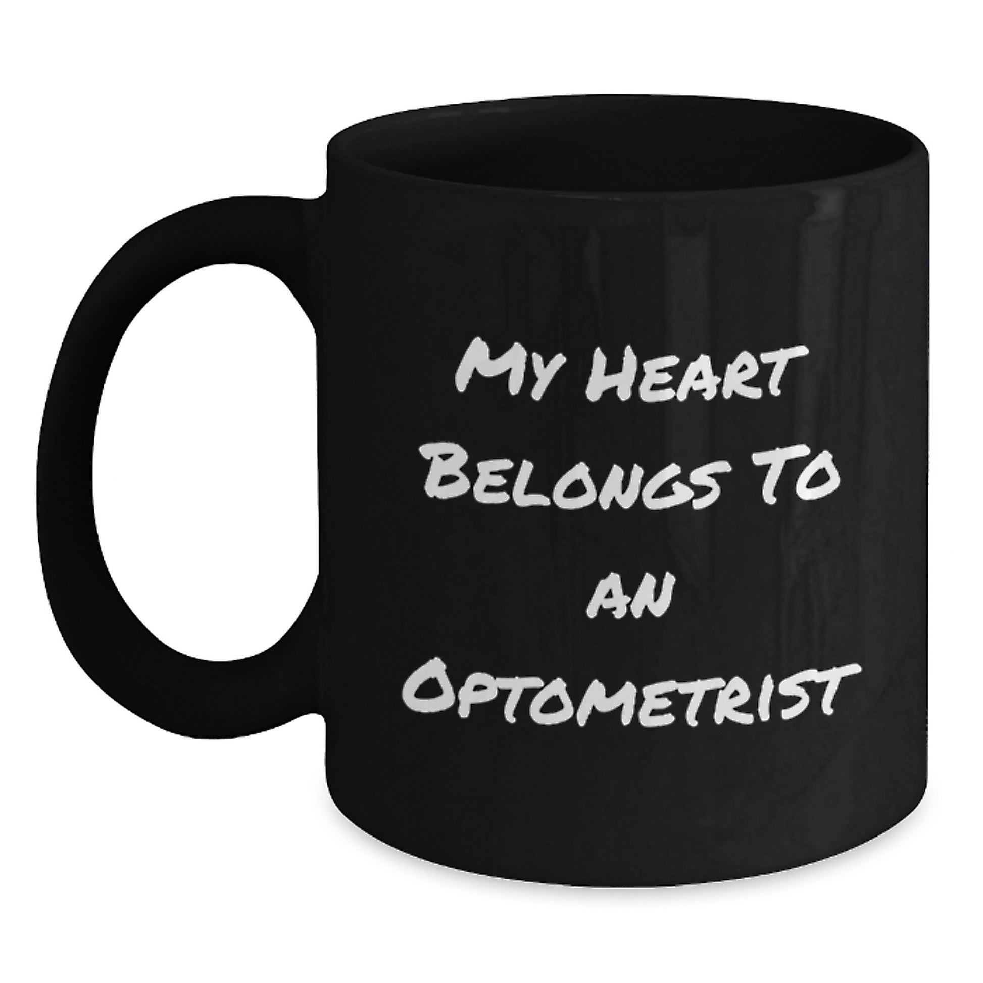 Funny Optometrist Gifts from Friends - 'My Heart Belongs To An Optometrist' Black Coffee Mug for Optometrist Graduation Unique Gifts from Family - Main