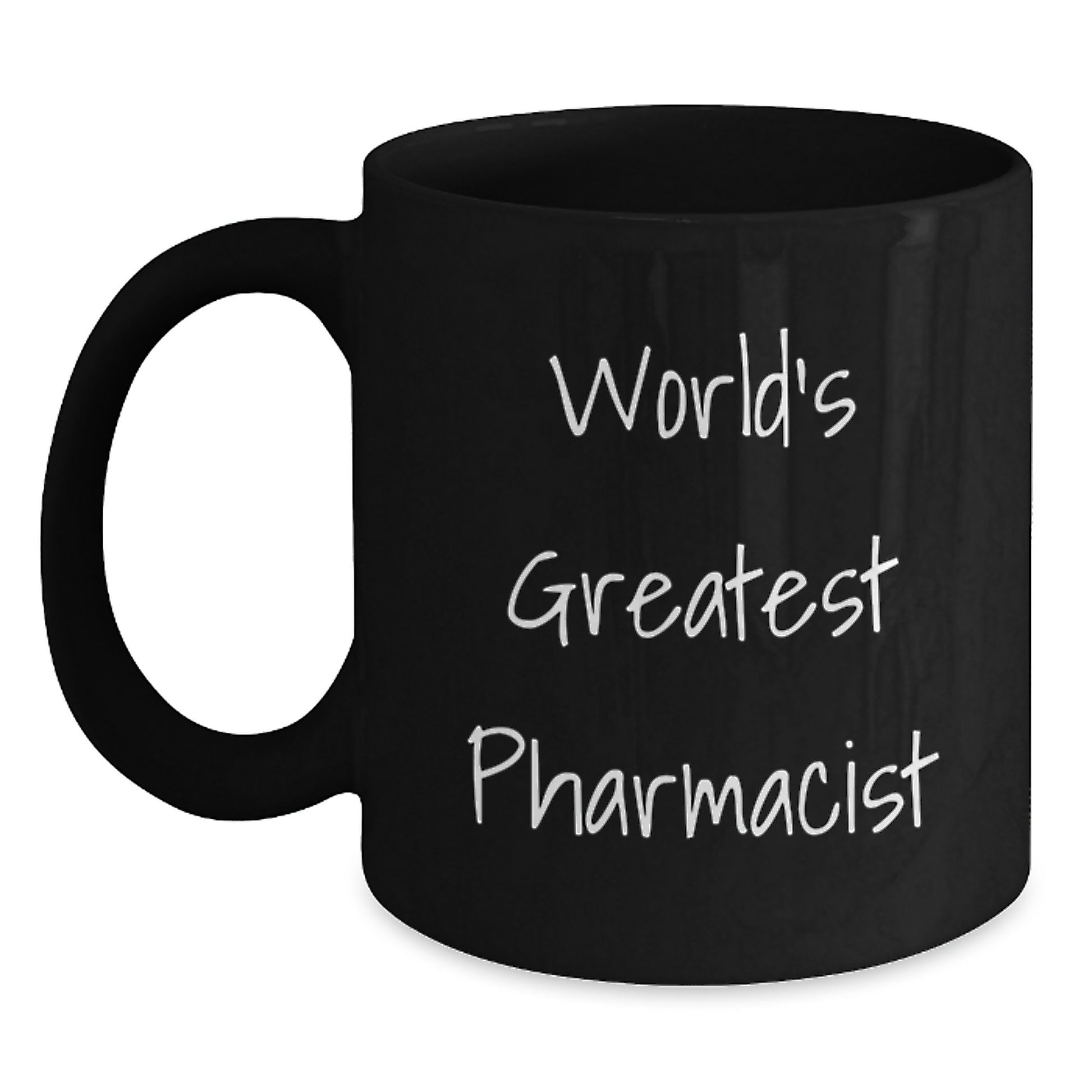 Funny Gifts from Friends for the World's Greatest Pharmacist Black Coffee Mug, Perfect for Graduation Unique Gifts, Black 11oz or 15oz Ceramic Mug, Microwave and Dishwasher Safe - Main