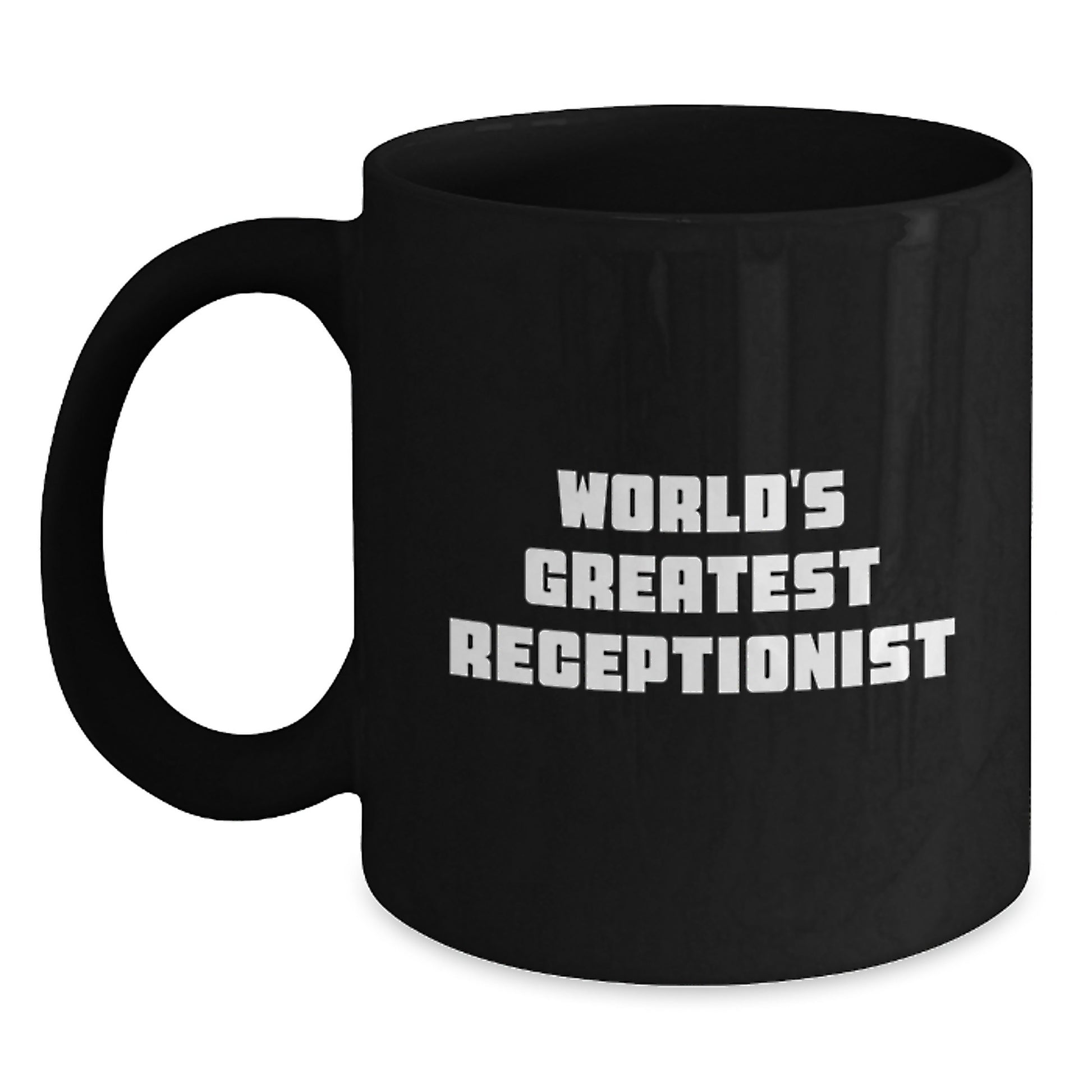 Receptionist Keepsake Premium Black Coffee Mug for Him Birthday Gift - Main